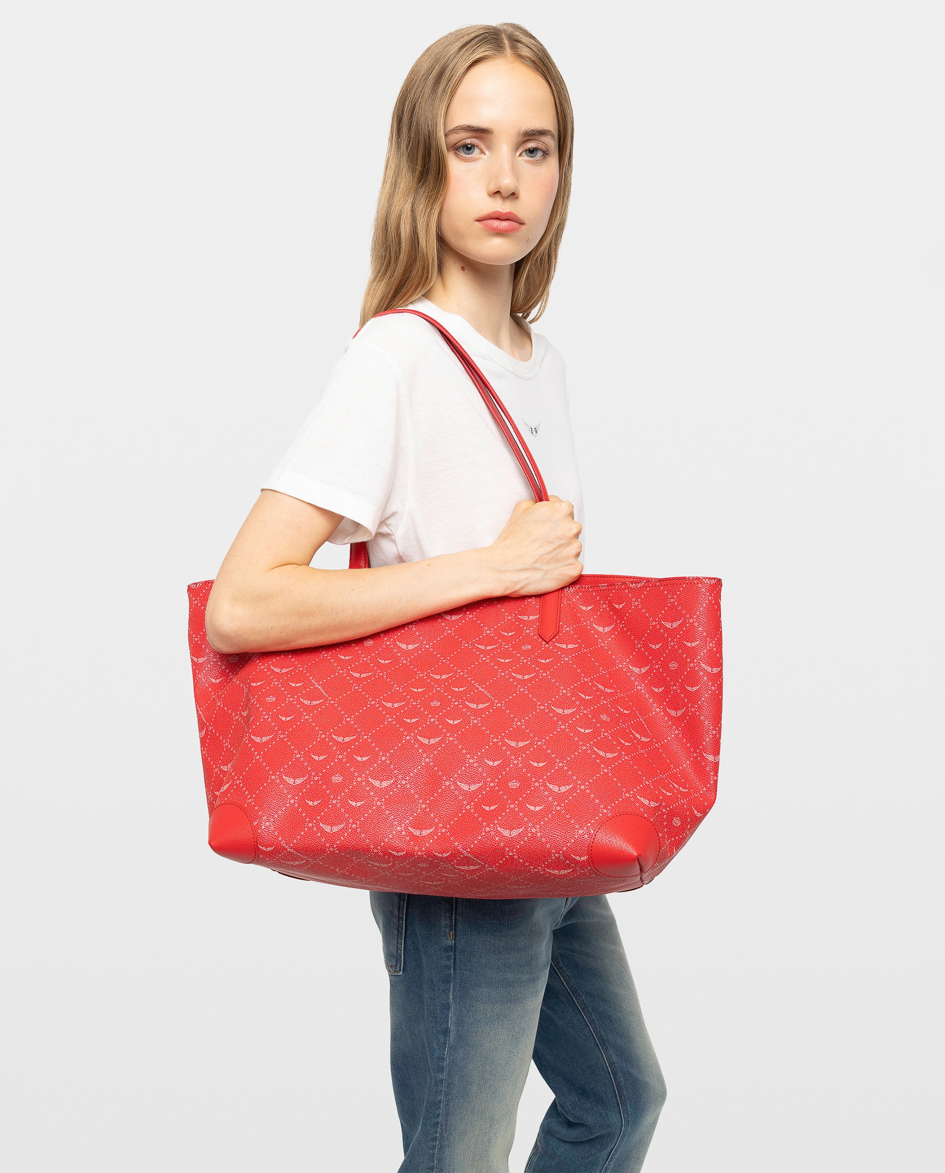 Bolso de hombro shopper grande monogram multiposición - Zadig & Voltaire - Rojo Rojo-2