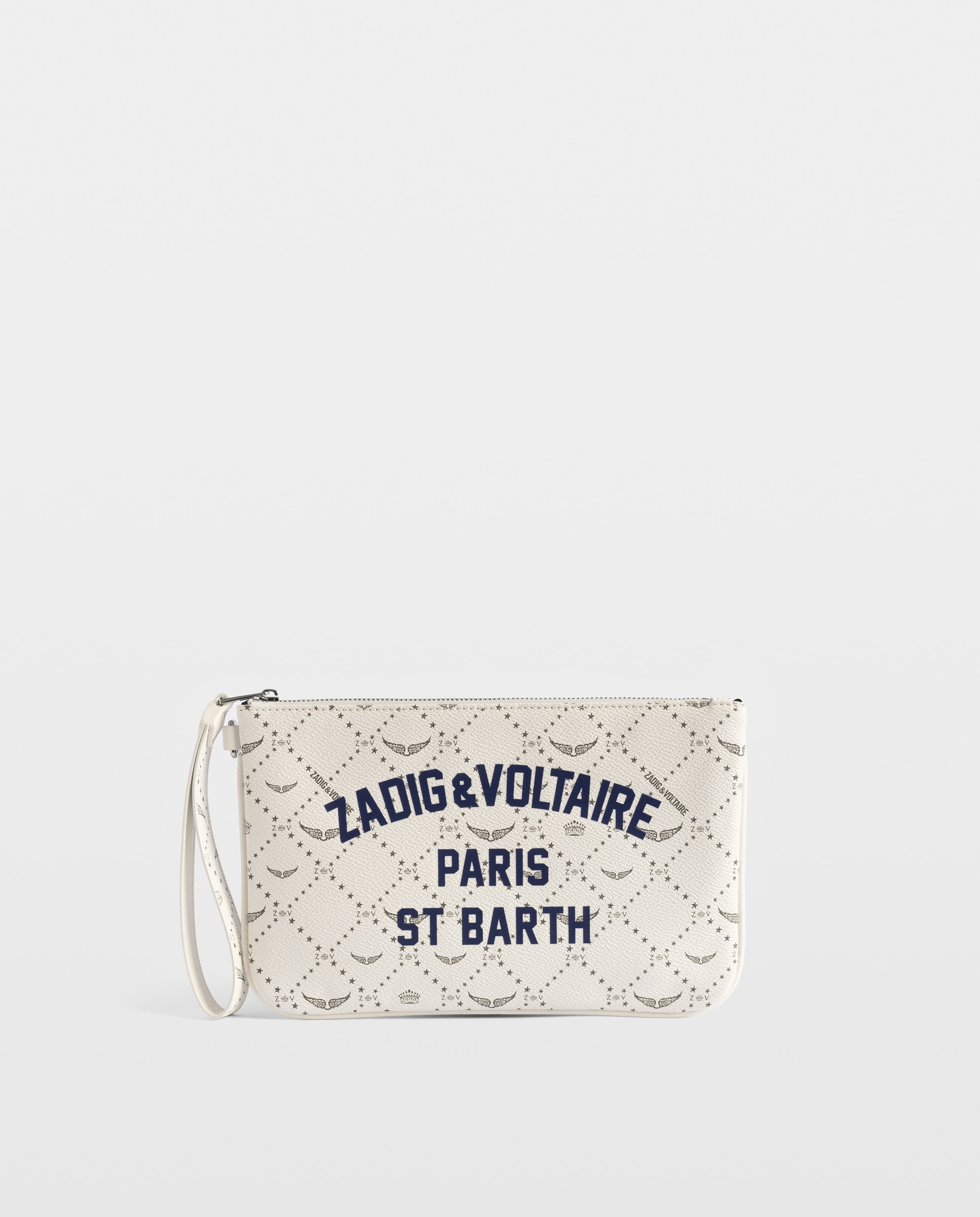 Cartera pequeña de mujer de lona revestida colección resort con estampado de monograma - Zadig & Voltaire - Blanco Blanco-1