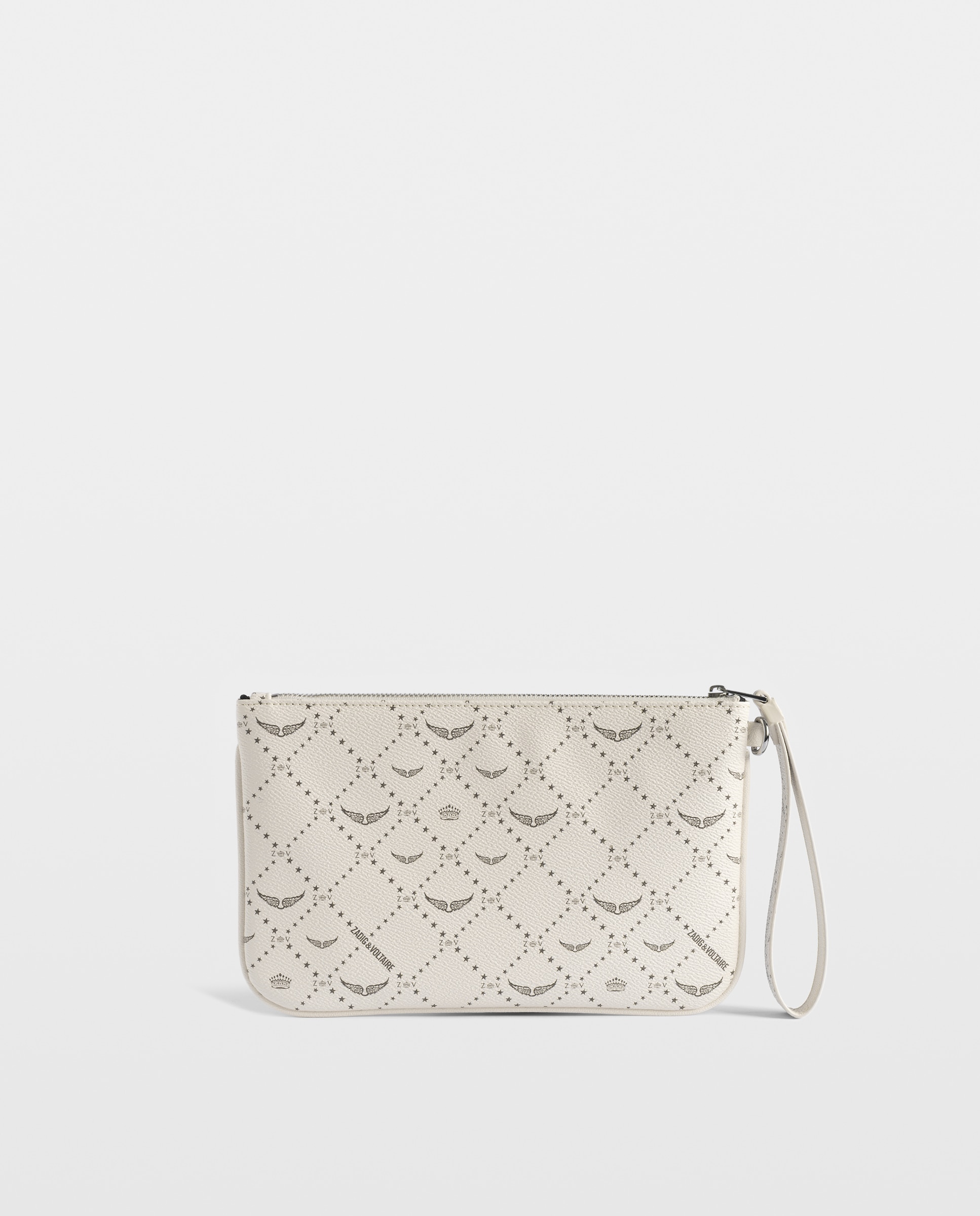 Cartera pequeña de mujer de lona revestida colección resort con estampado de monograma - Zadig & Voltaire - Blanco Blanco-3