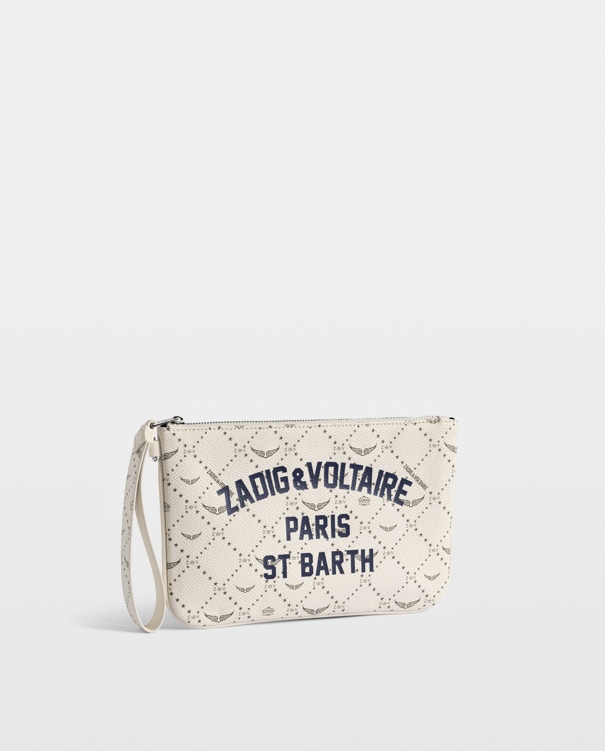 Cartera pequeña de mujer de lona revestida colección resort con estampado de monograma - Zadig & Voltaire - Blanco Blanco-2