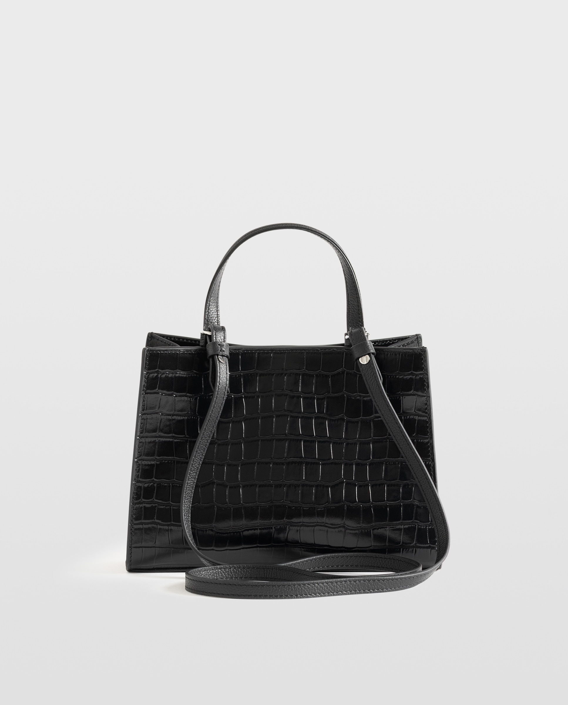 Bolso pequeño de ante efecto cocodrilo con cierre distintivo - Zadig & Voltaire - Negro Negro-5