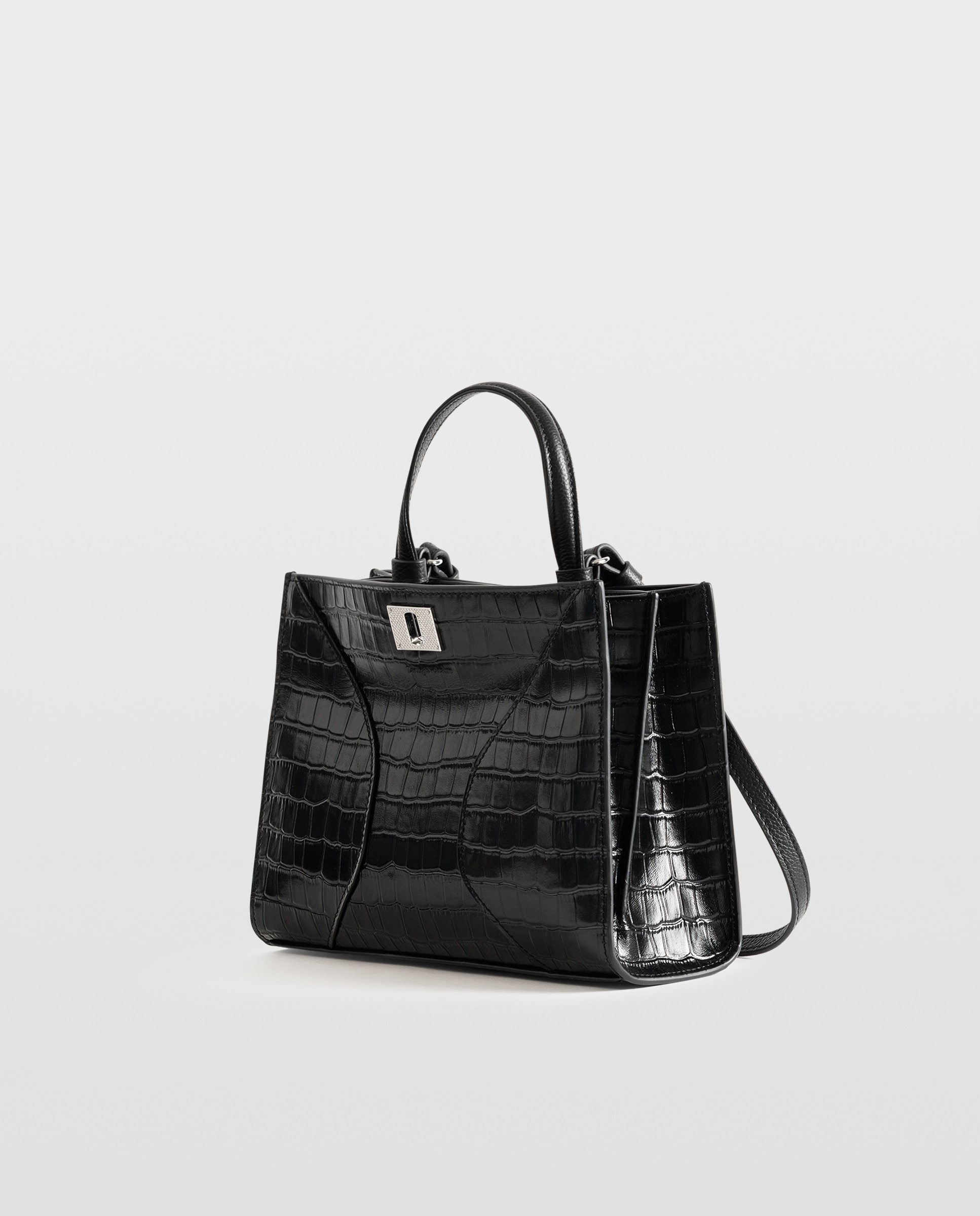 Bolso pequeño de ante efecto cocodrilo con cierre distintivo - Zadig & Voltaire - Negro Negro-4