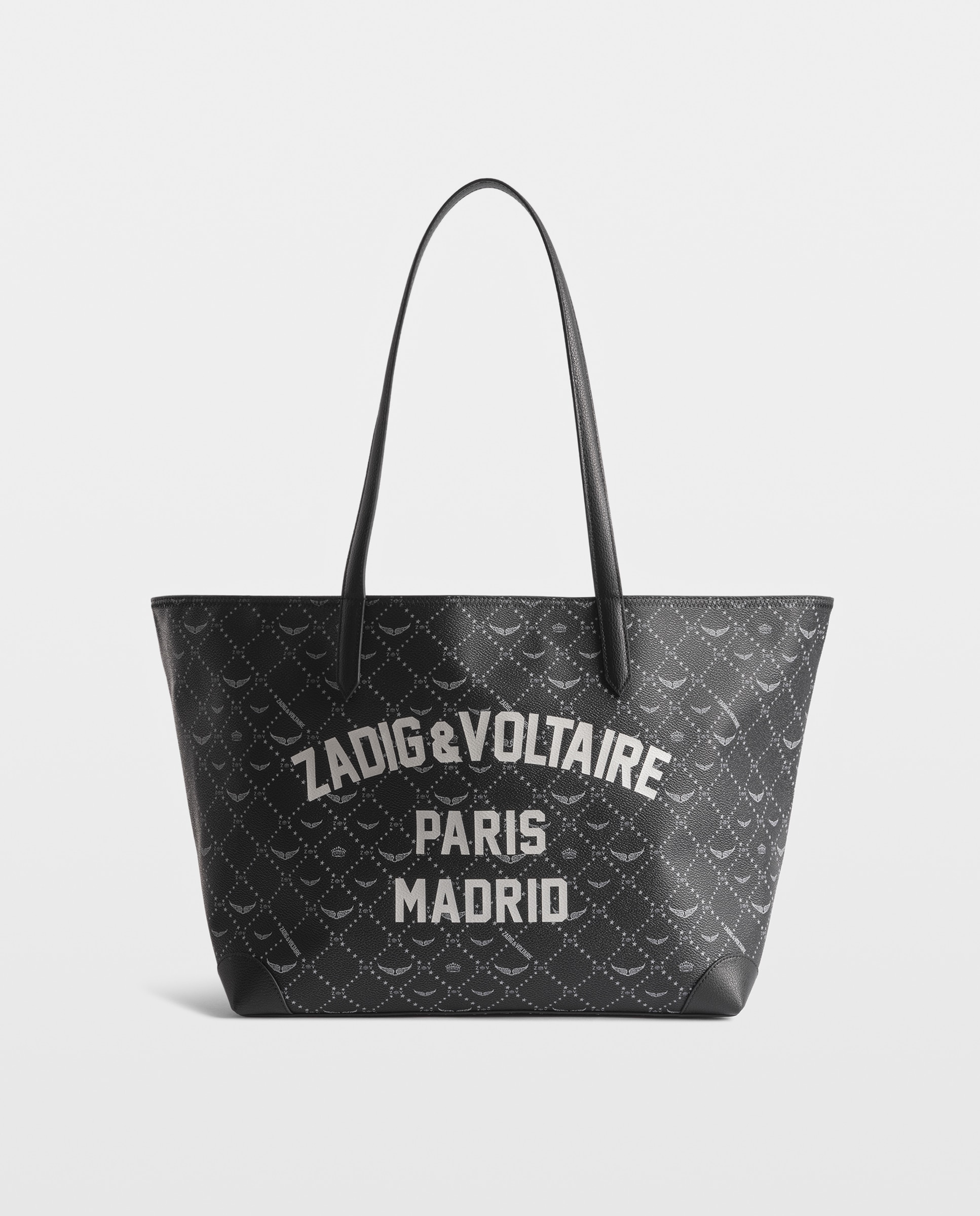 Bolso shopper grande de lona con monograma - Zadig & Voltaire - Negro Negro-1