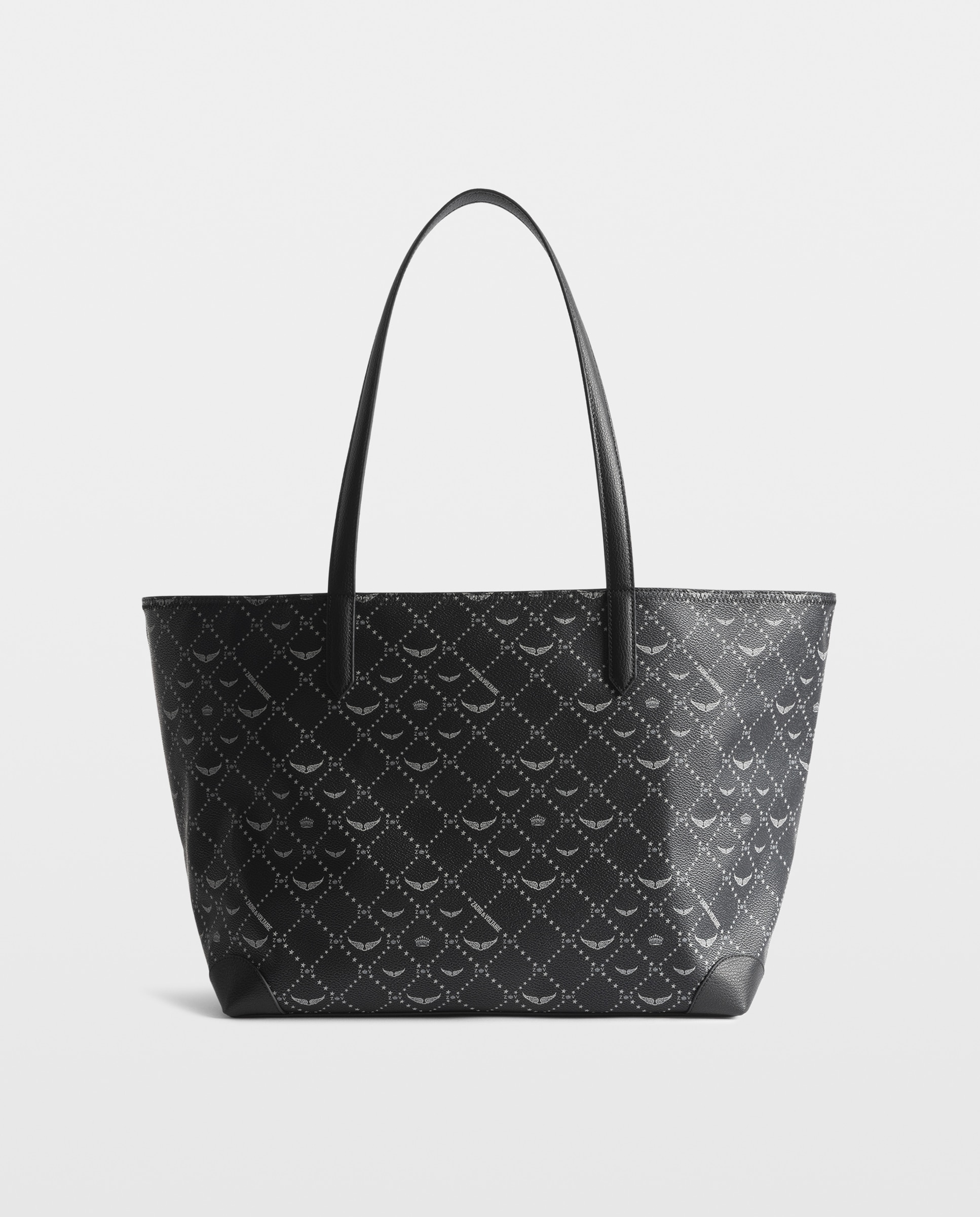 Bolso shopper grande de lona con monograma - Zadig & Voltaire - Negro Negro-3
