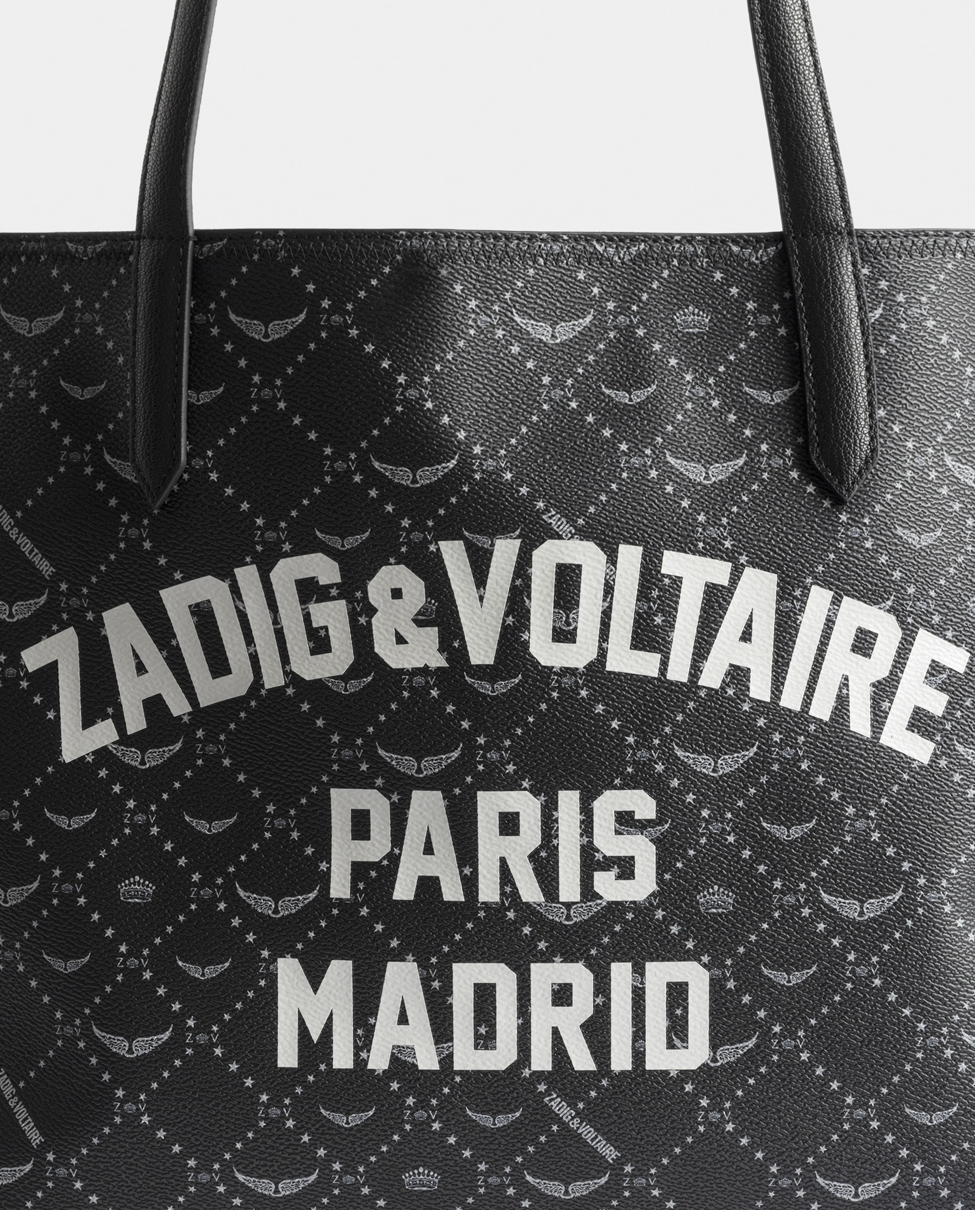 Bolso shopper grande de lona con monograma - Zadig & Voltaire - Negro Negro-2