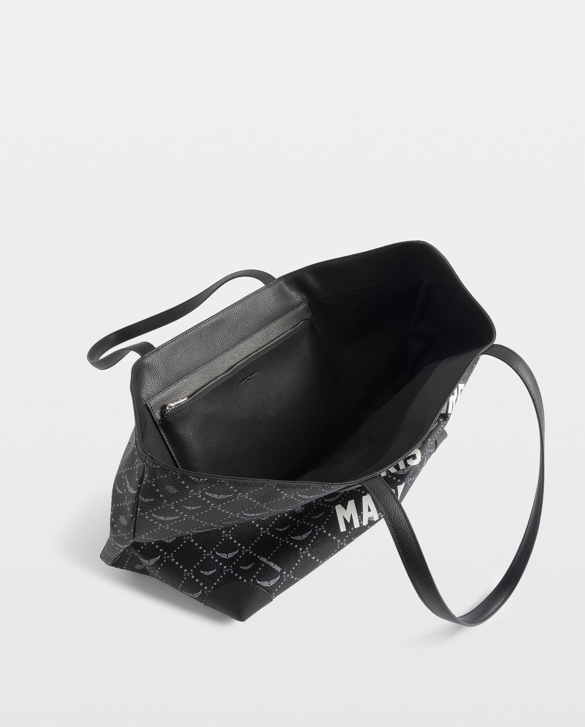 Bolso shopper grande de lona con monograma - Zadig & Voltaire - Negro Negro-4