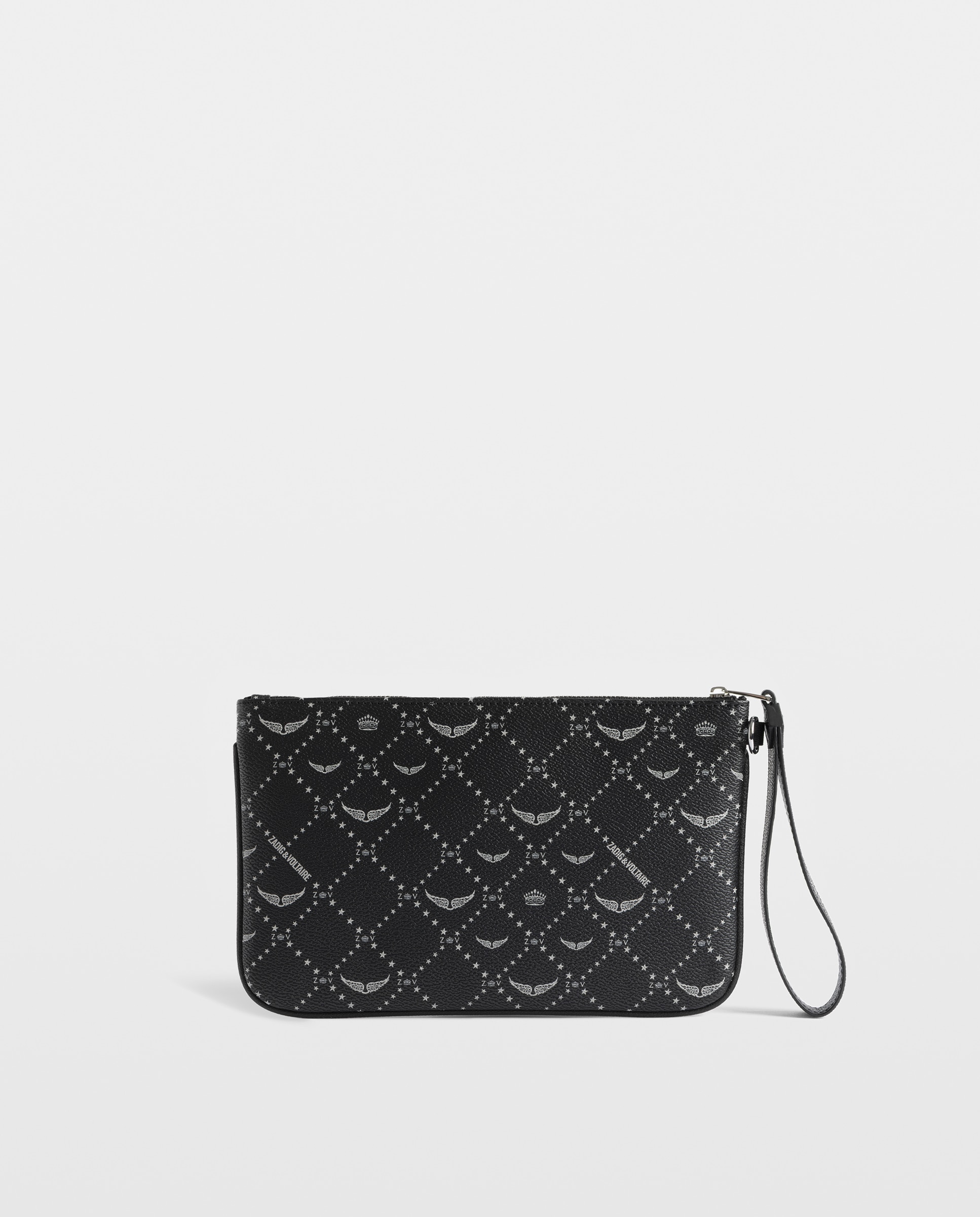 Cartera pequeña resort de mujer de lona revestida con monograma y cierre de cremallera - Zadig & Voltaire - Negro Negro-3