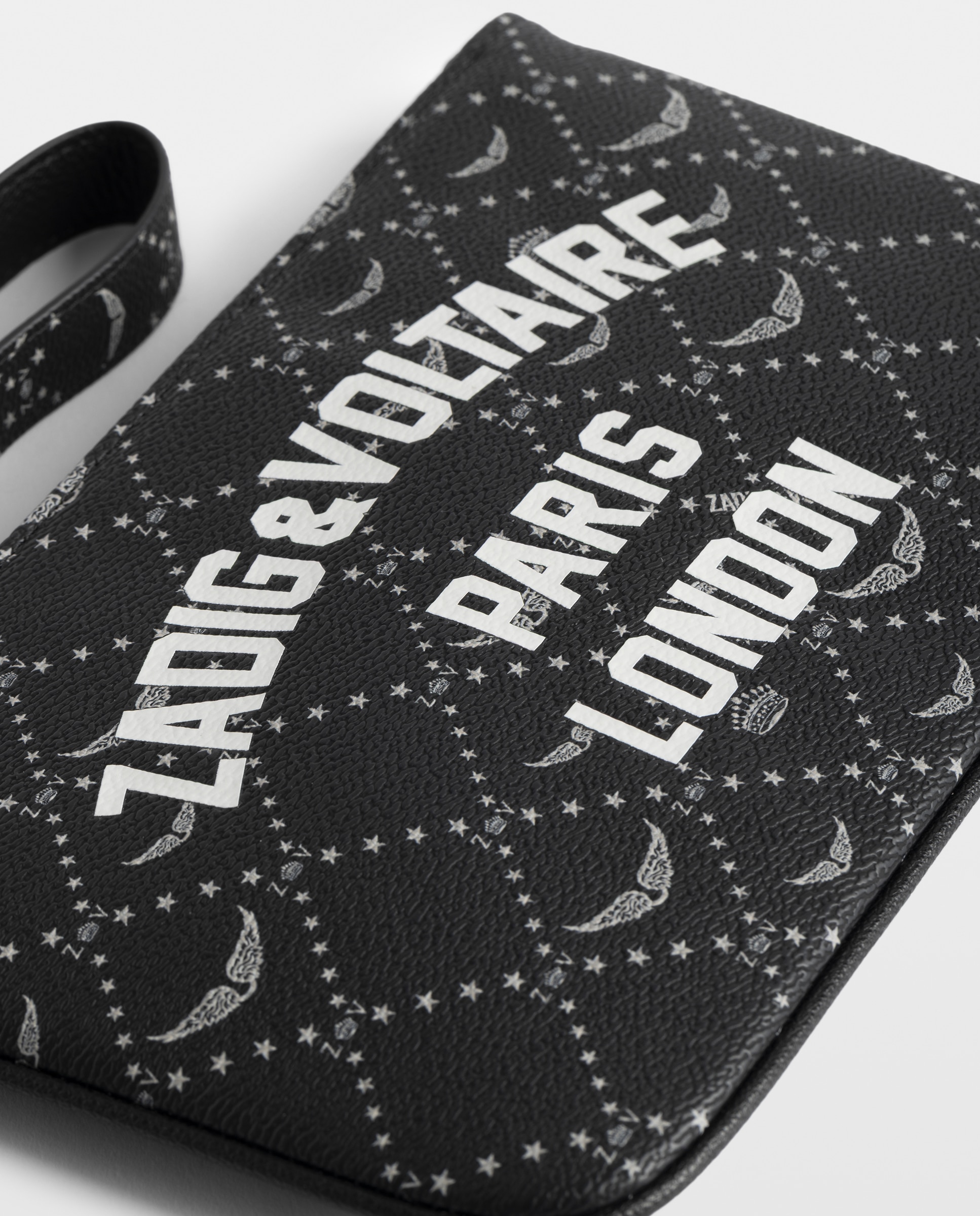 Cartera pequeña resort de mujer de lona revestida con monograma y cierre de cremallera - Zadig & Voltaire - Negro Negro-4
