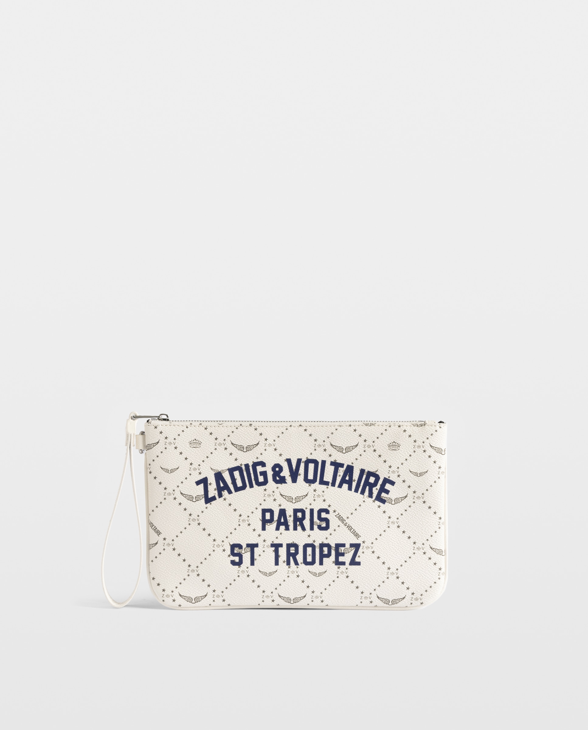 Cartera pequeña de mujer colección resort tipo sobre de lona revestida - Zadig & Voltaire - Blanco Blanco-1