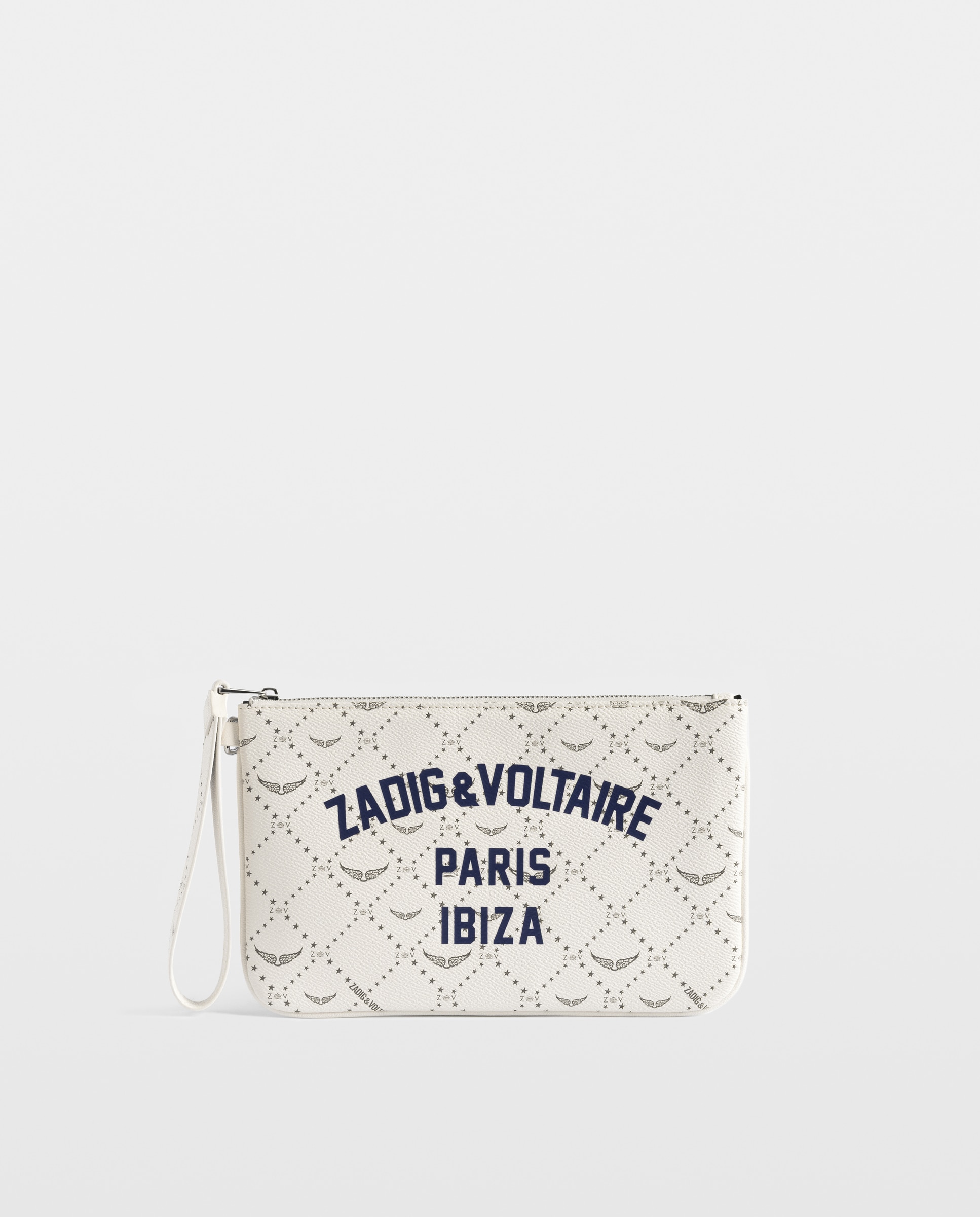 Cartera de mujer de lona revestida con estampado de monograma colección resort - Zadig & Voltaire - Blanco Blanco-1