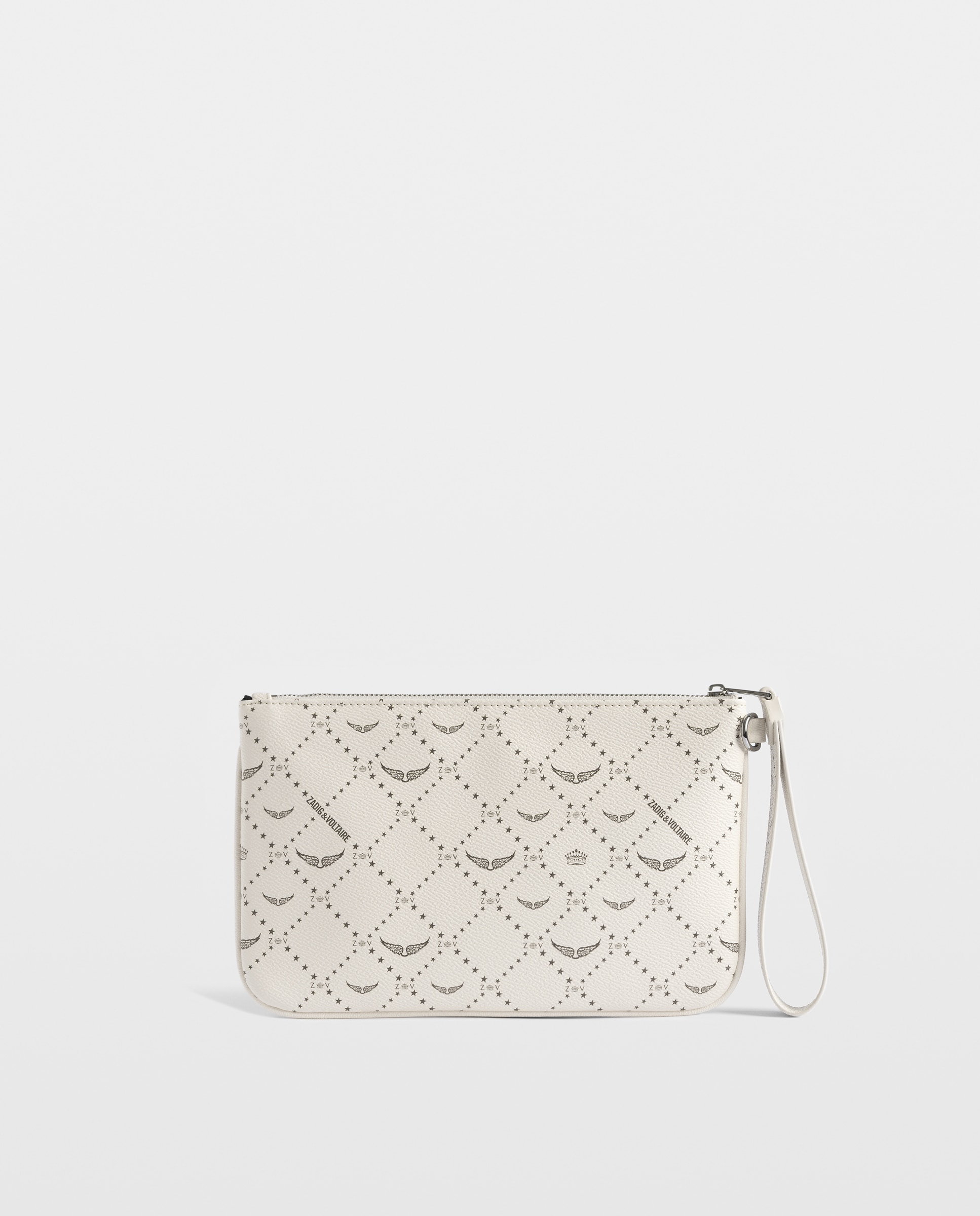 Cartera de mujer de lona revestida con estampado de monograma colección resort - Zadig & Voltaire - Blanco Blanco-3