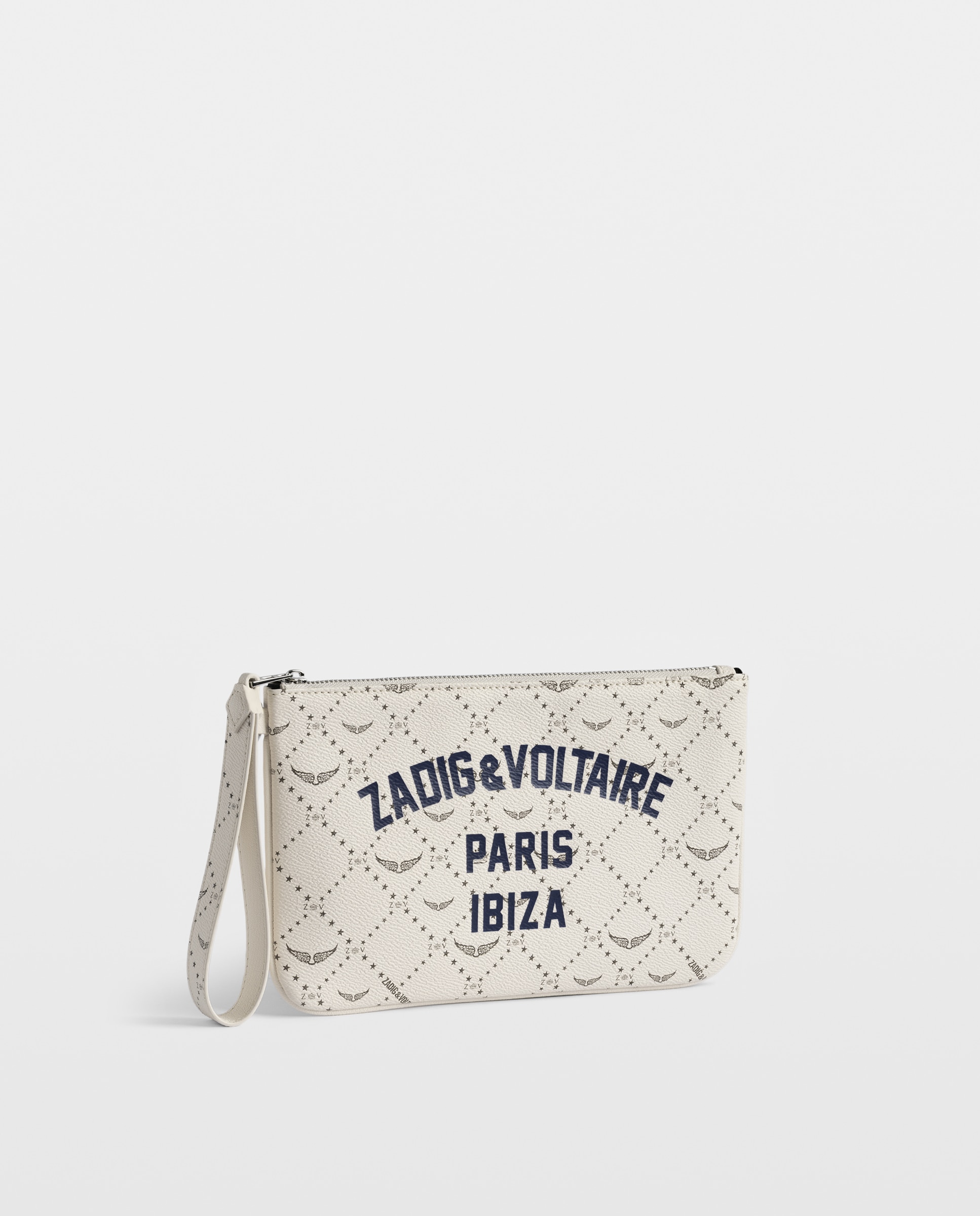 Cartera de mujer de lona revestida con estampado de monograma colección resort - Zadig & Voltaire - Blanco Blanco-2