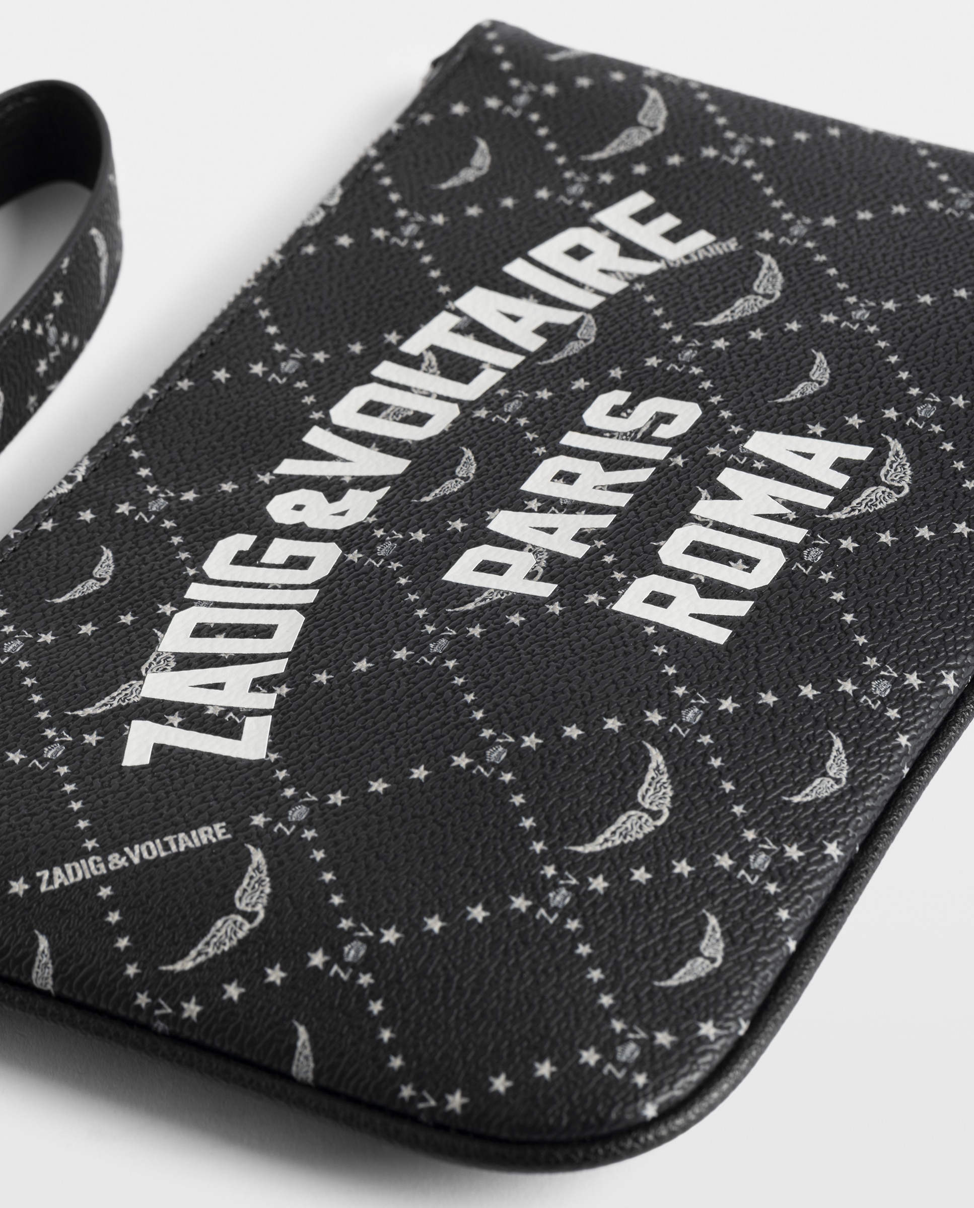 Cartera pequeña de mujer de lona revestida con estampado de monograma - Zadig & Voltaire - Negro Negro-4