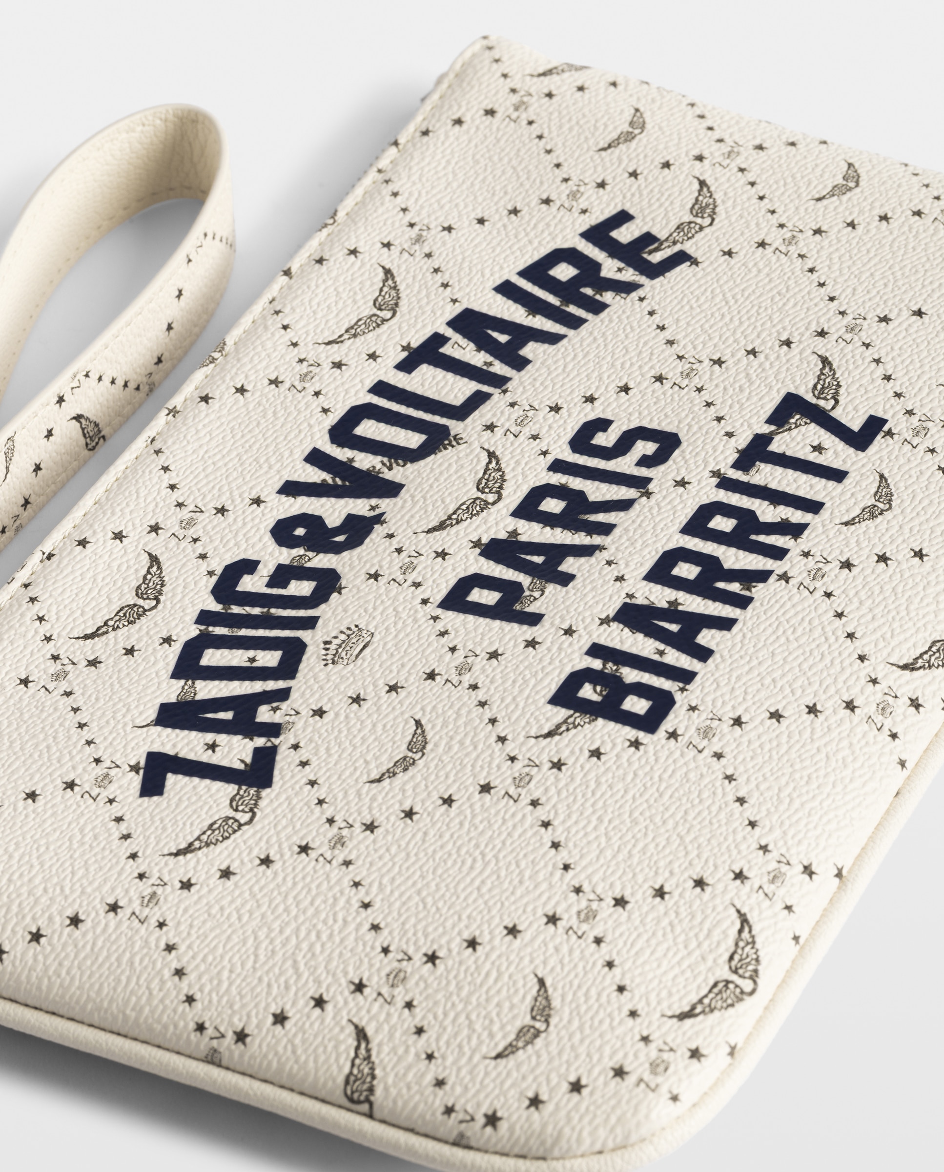 Cartera mediana de mujer resort de lona revestida con estampado monograma - Zadig & Voltaire - Blanco Blanco-4