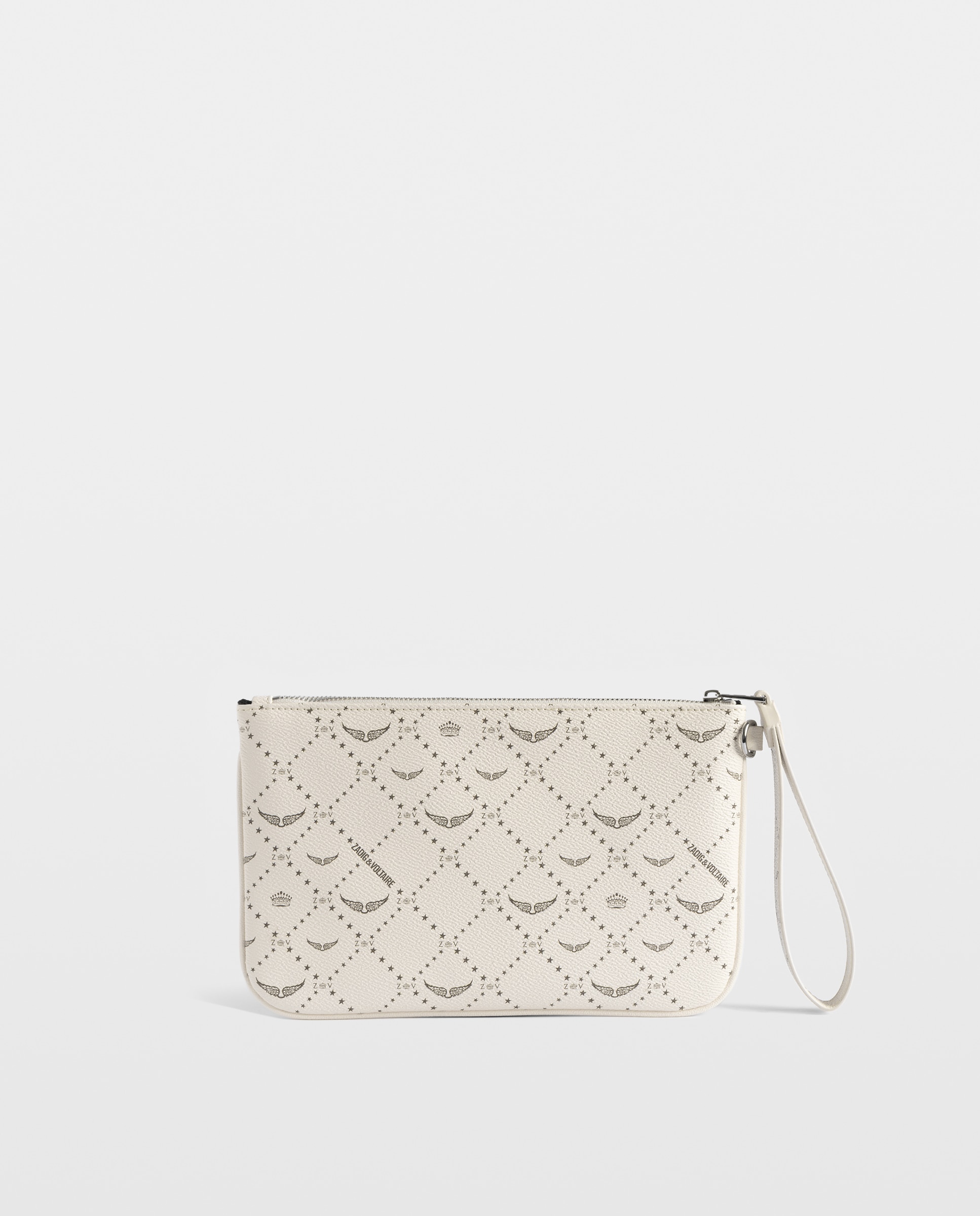 Cartera de mujer de lona revestida de la colección resort con estampado de monograma - Zadig & Voltaire - Blanco Blanco-3