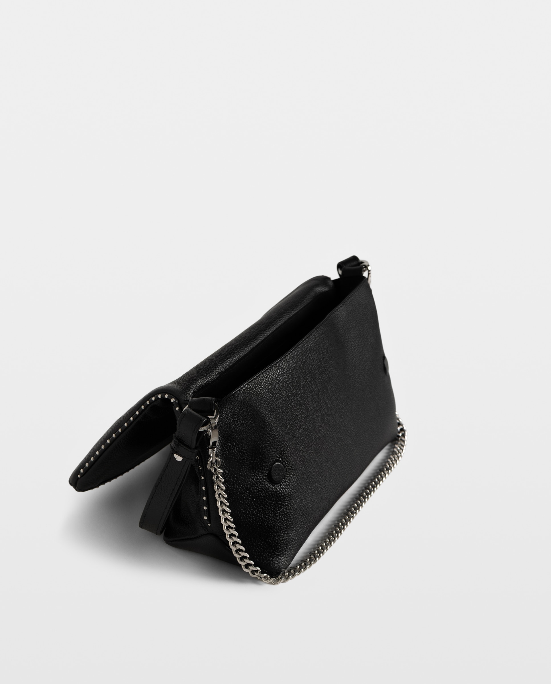 Bandolera de mujer de piel granulada con alas emblemáticas y tachuelas - Zadig & Voltaire - Negro Negro-5