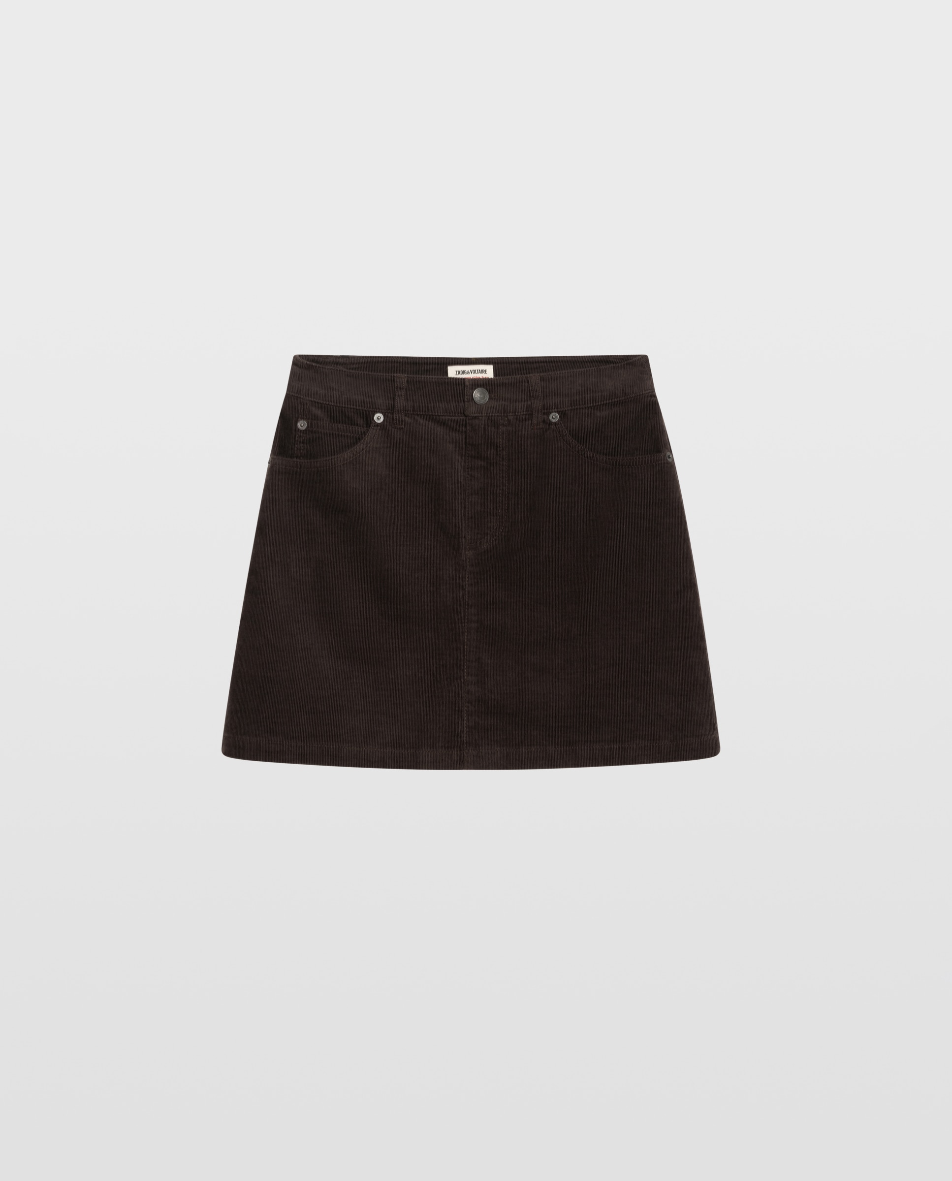 Falda corta de pana con bolsillos - Zadig & Voltaire - Marrón Marrón-4