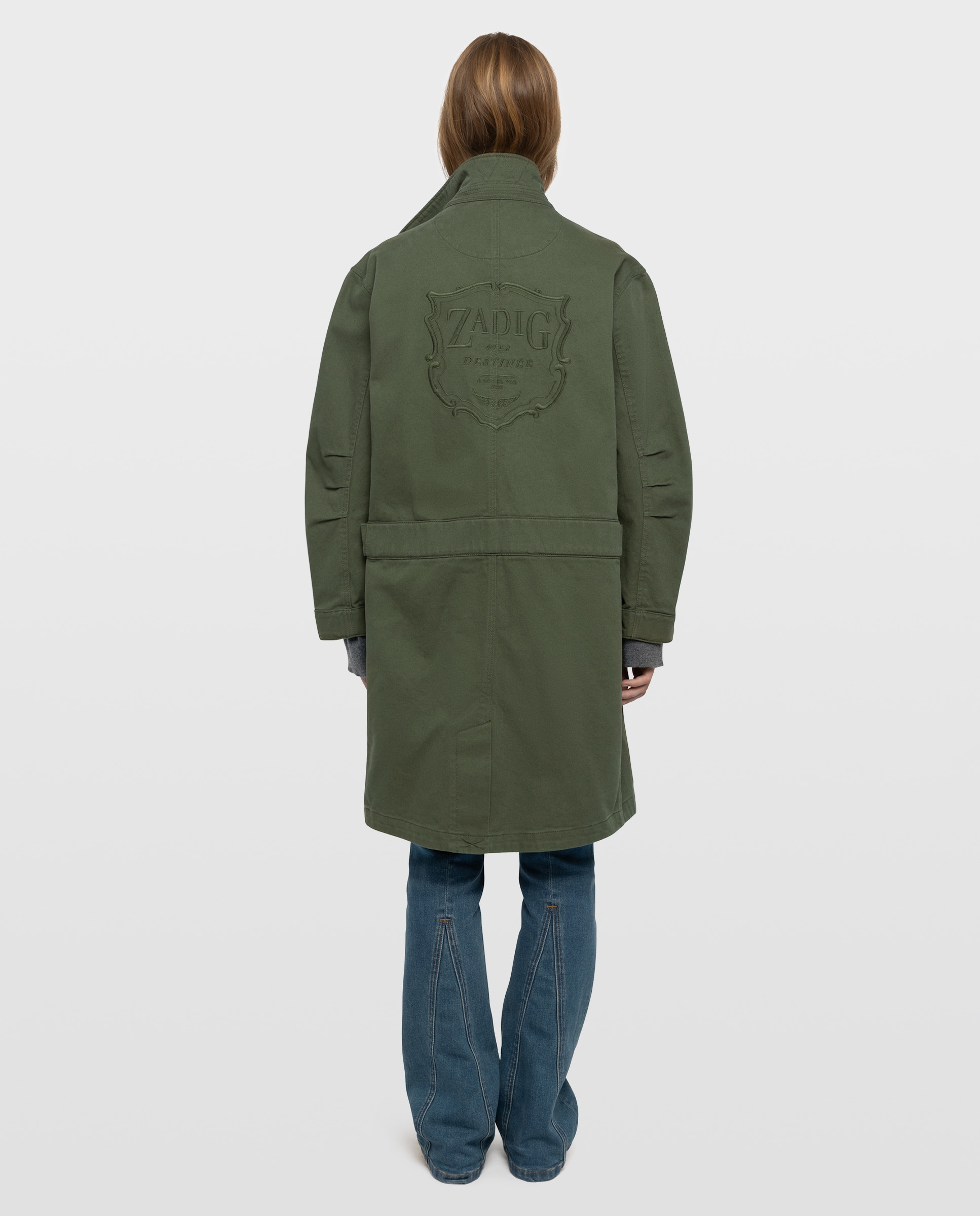 Parka de mujer semilarga de algodón con forro de pelo sintético - Zadig & Voltaire - Verde militar Verde militar-2