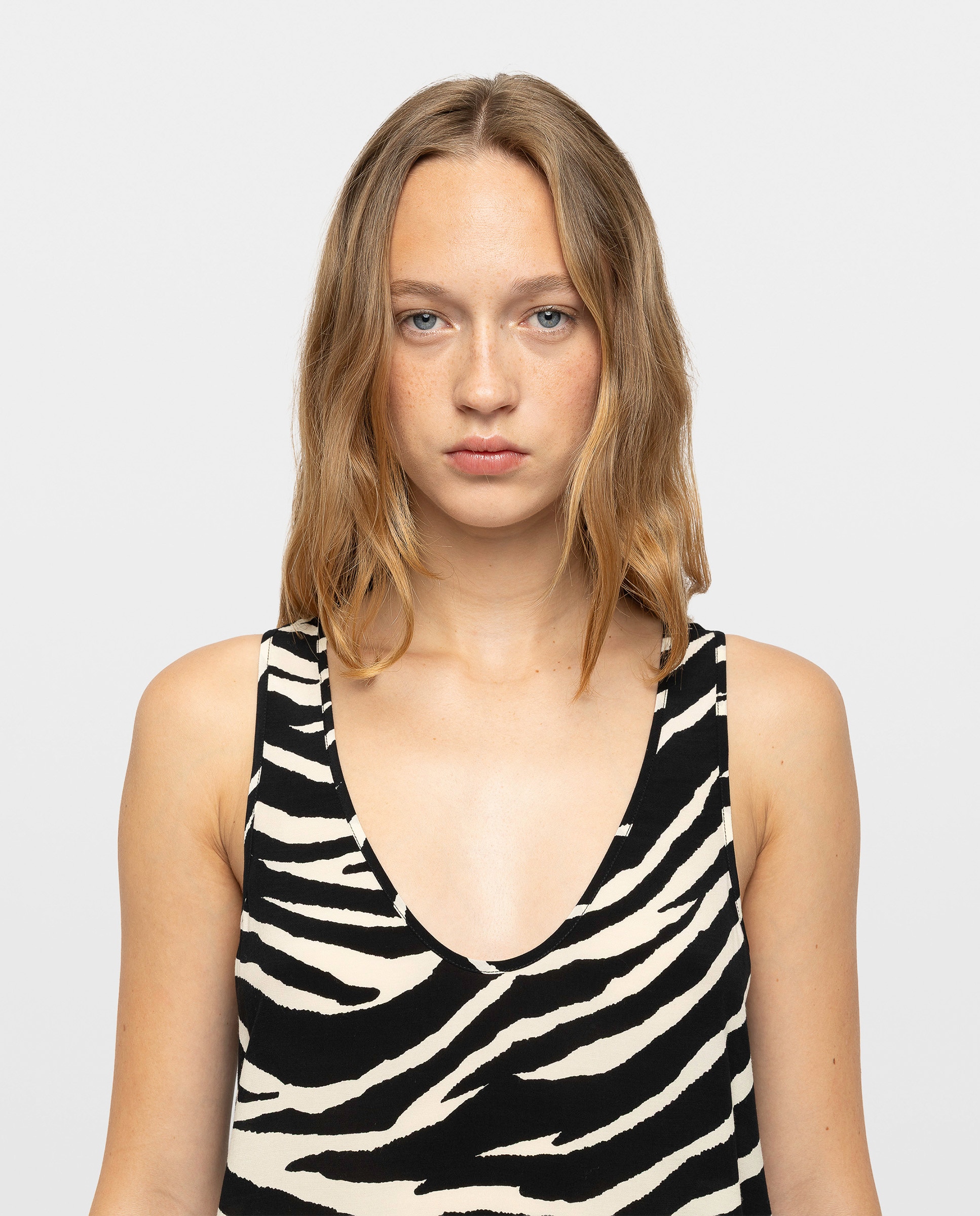 Camiseta de tirantes de mujer de viscosa estampada - Zadig & Voltaire - Negro Negro-4