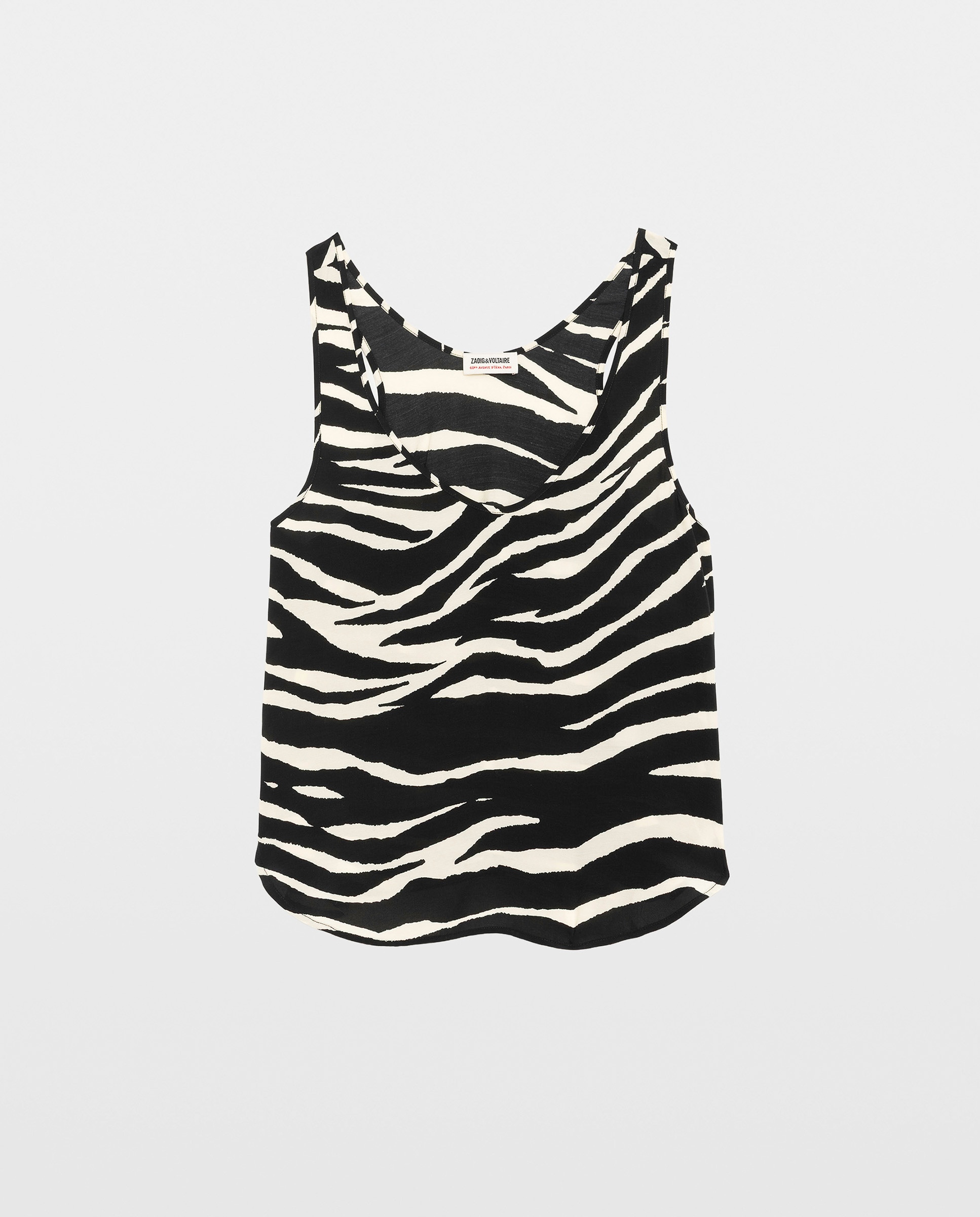 Camiseta de tirantes de mujer de viscosa estampada - Zadig & Voltaire - Negro Negro-5