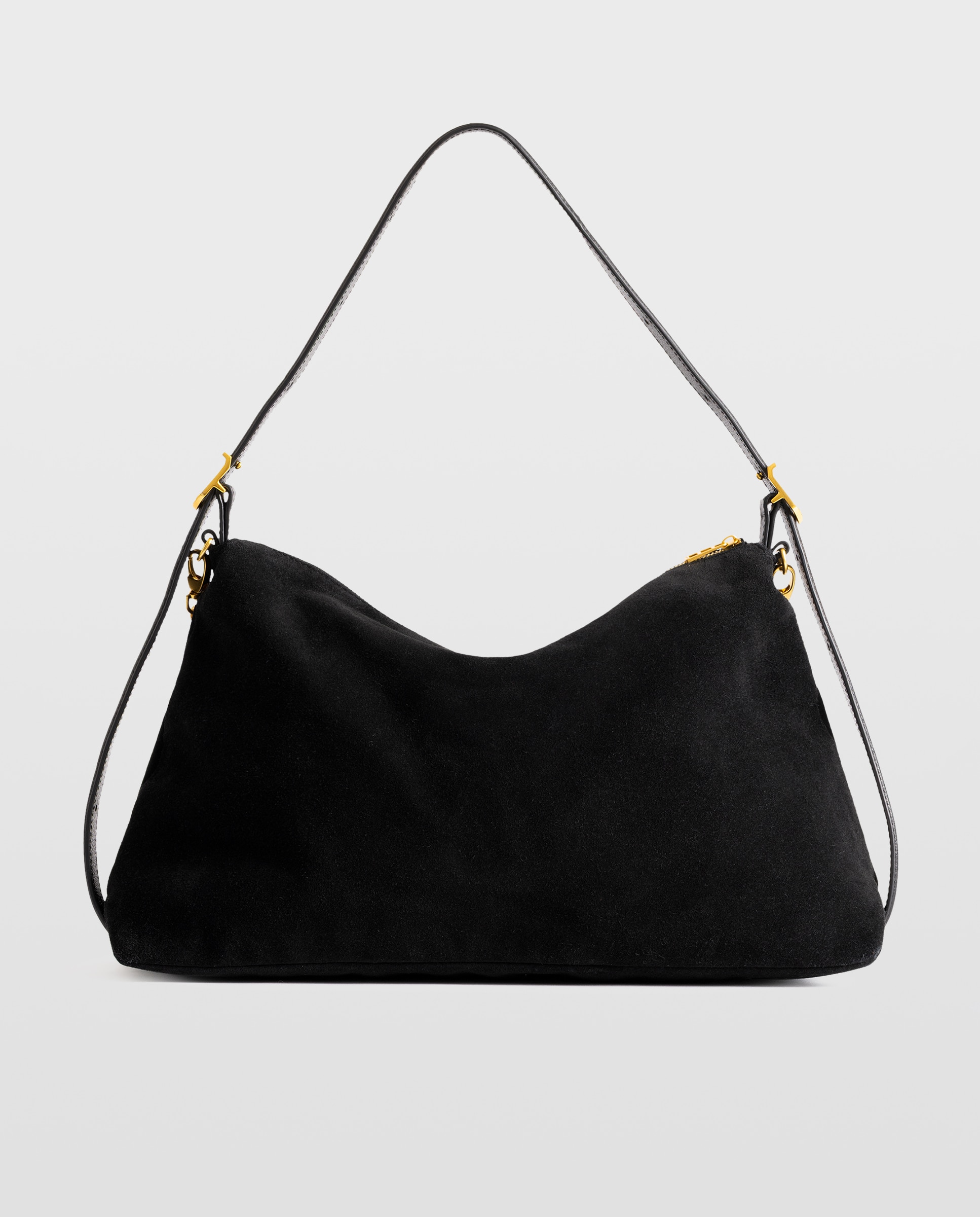 Bolso de hombro jim de ante flexible con cadena - Zadig & Voltaire - Negro / Natural Negro / Natural-5
