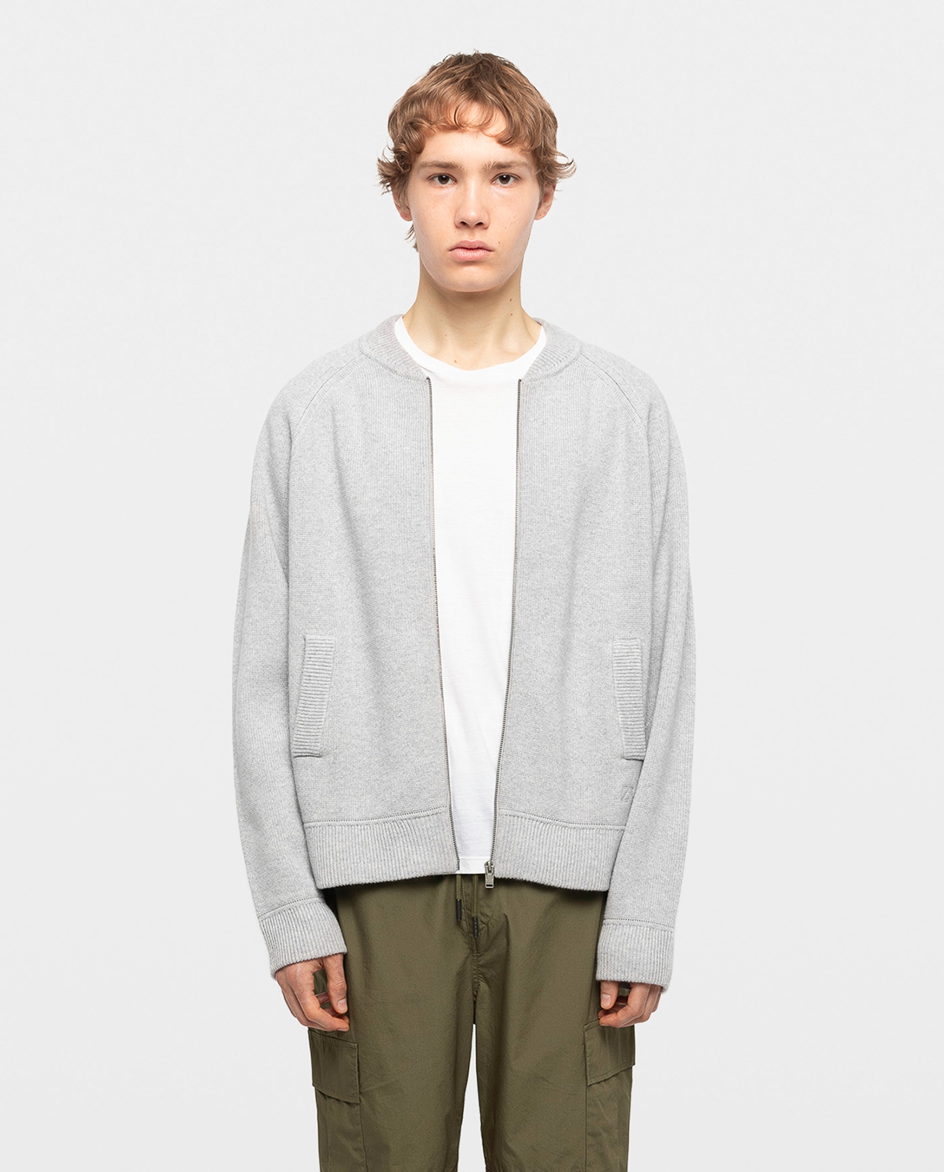 Cárdigan de hombre bomber con cremallera - Zadig & Voltaire - Gris claro Gris claro-1