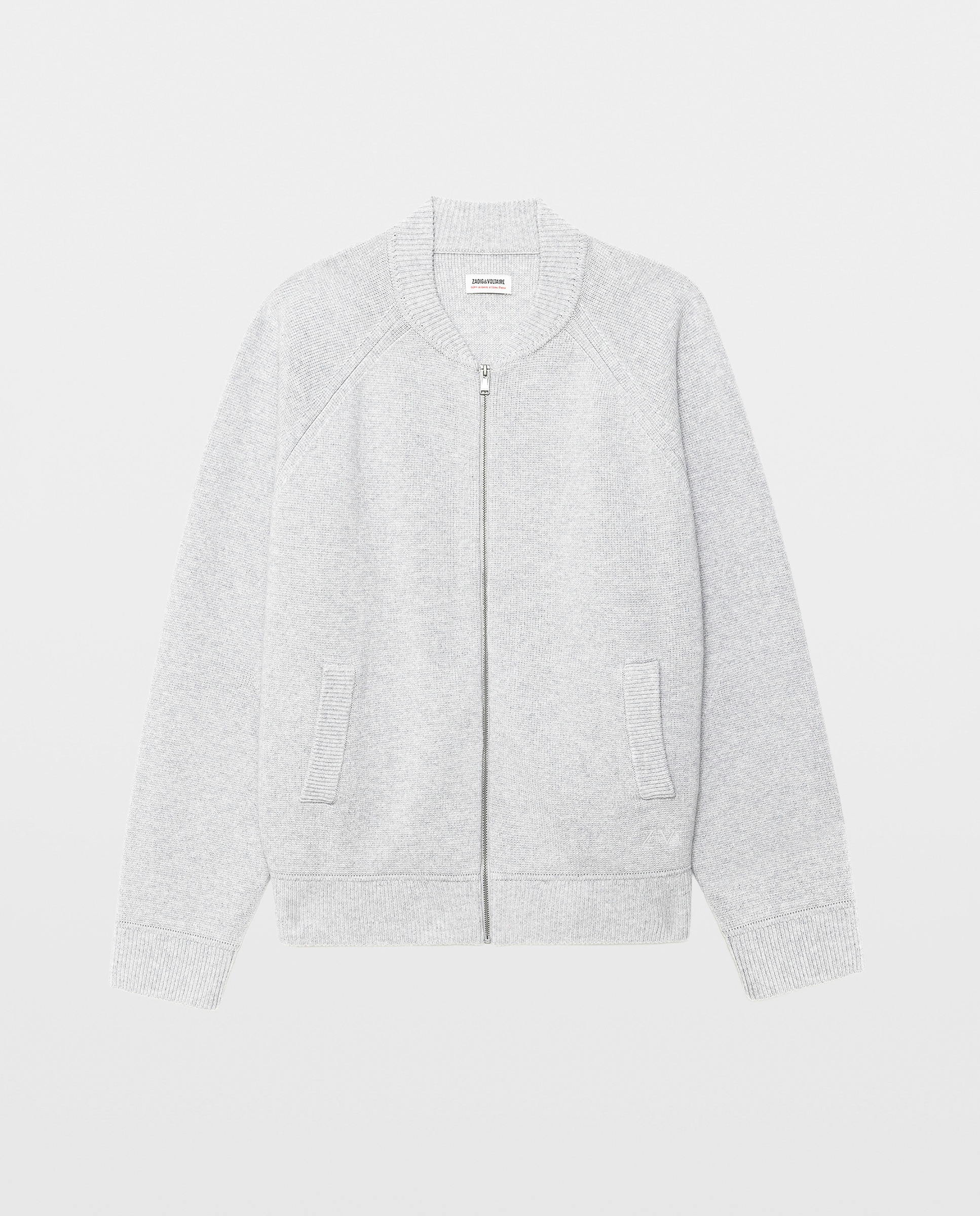 Cárdigan de hombre bomber con cremallera - Zadig & Voltaire - Gris claro Gris claro-5