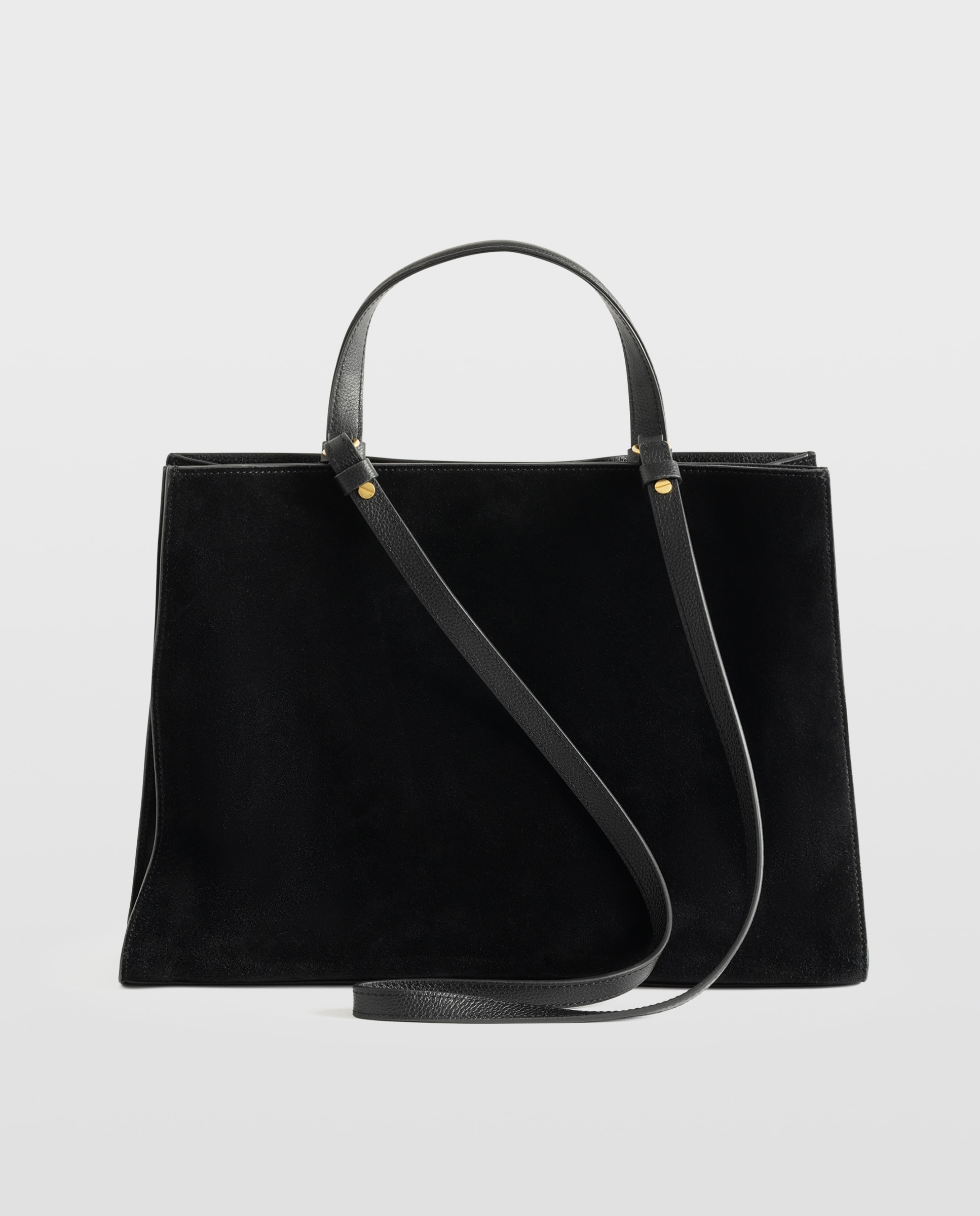 Bolso de mano de ante con cierre distintivo y multiposición - Zadig & Voltaire - Negro / Natural Negro / Natural-3