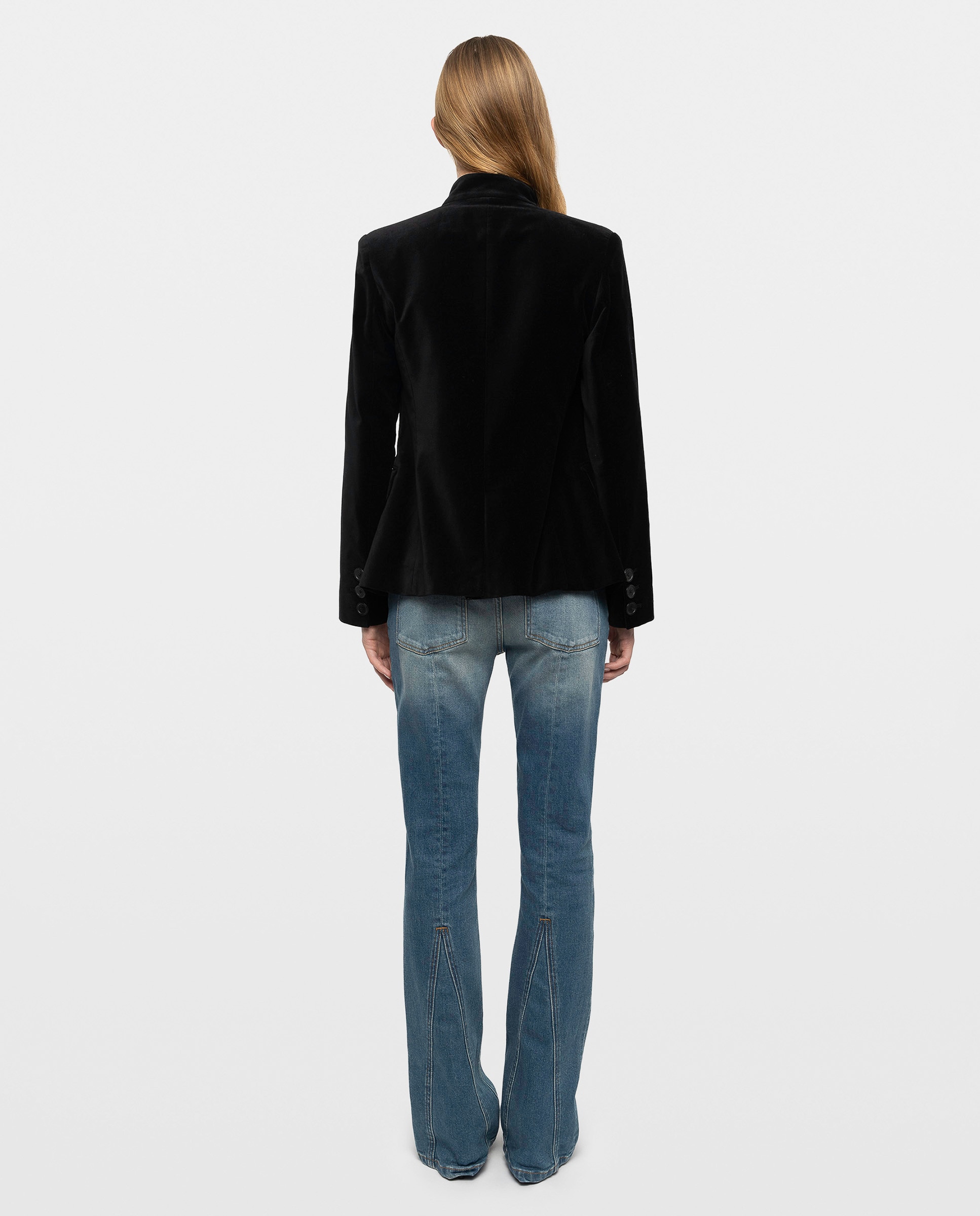Chaqueta de sastre de mujer de terciopelo con cuello mao - Zadig & Voltaire - Negro Negro-2