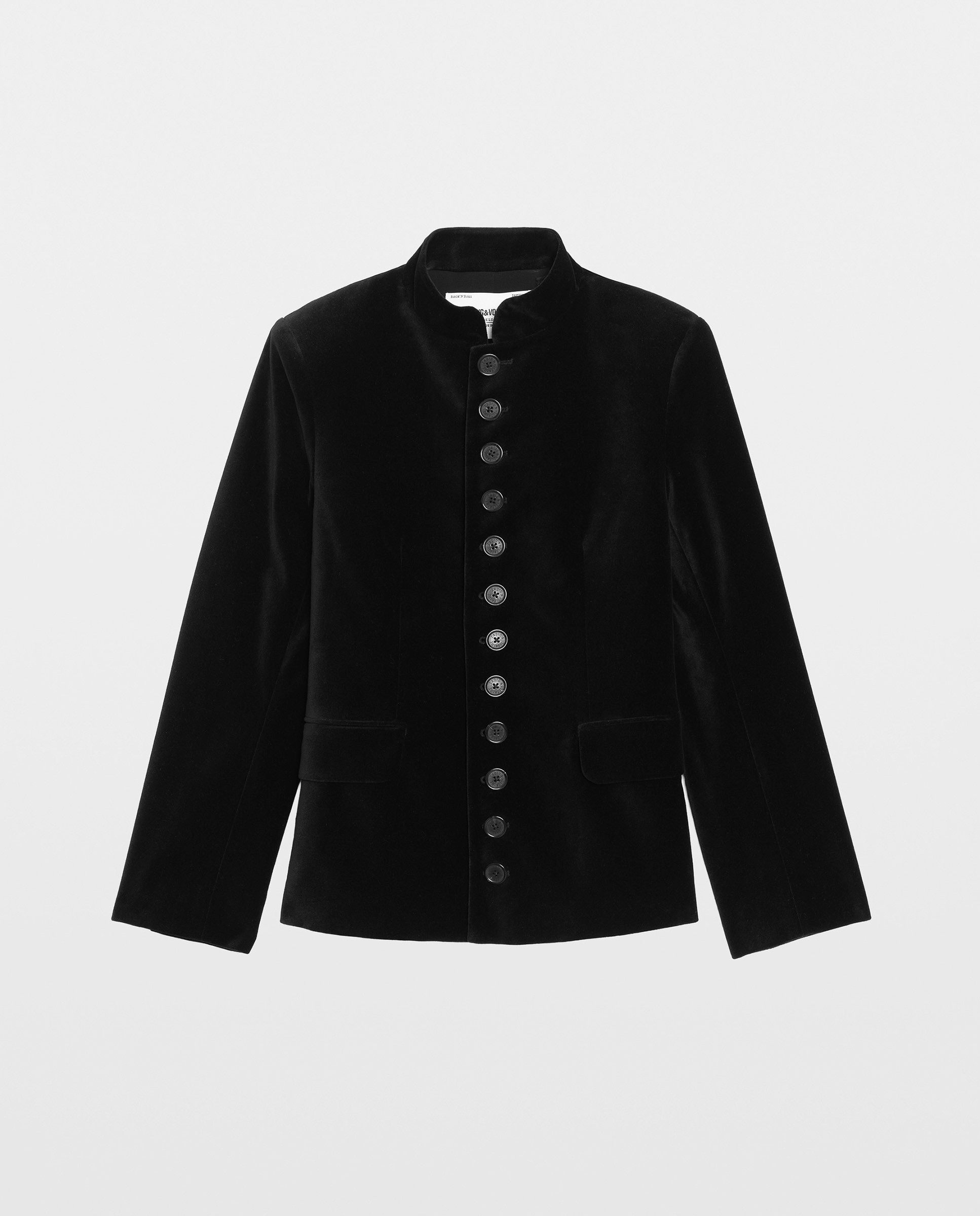 Chaqueta de sastre de mujer de terciopelo con cuello mao - Zadig & Voltaire - Negro Negro-5