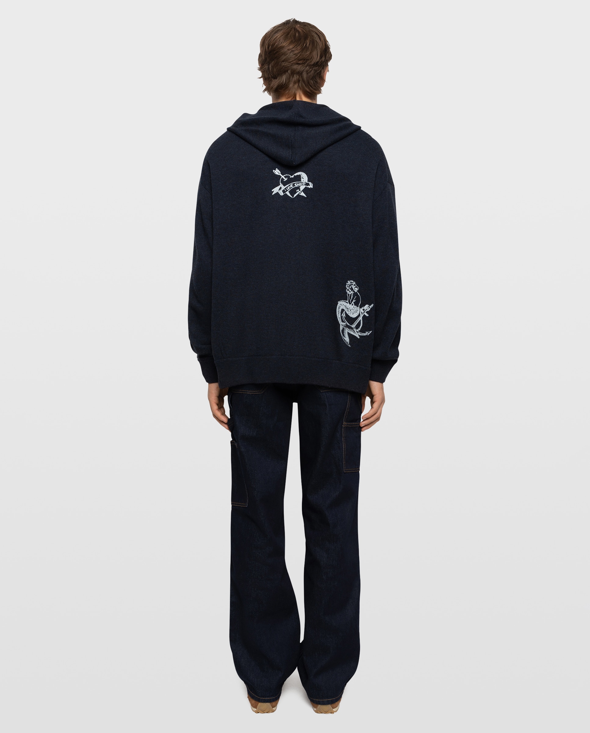 Cárdigan de hombre con capucha y cremallera - Zadig & Voltaire - Azul marino Azul marino-2