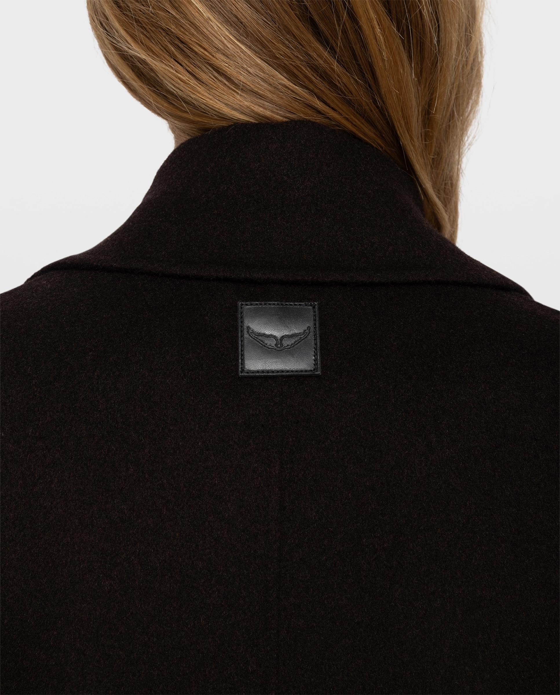 Abrigo de mujer de paño largo estilo bata doble faz con cinturón - Zadig & Voltaire - Marrón Marrón-4