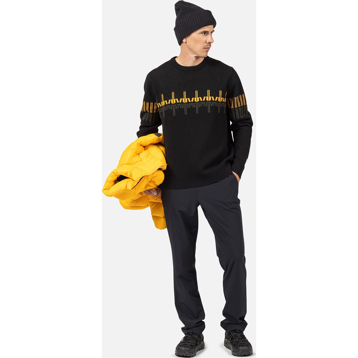 Sudadera de hombre PATTERNED CN SWEATER Rossignol - Negro Negro-1