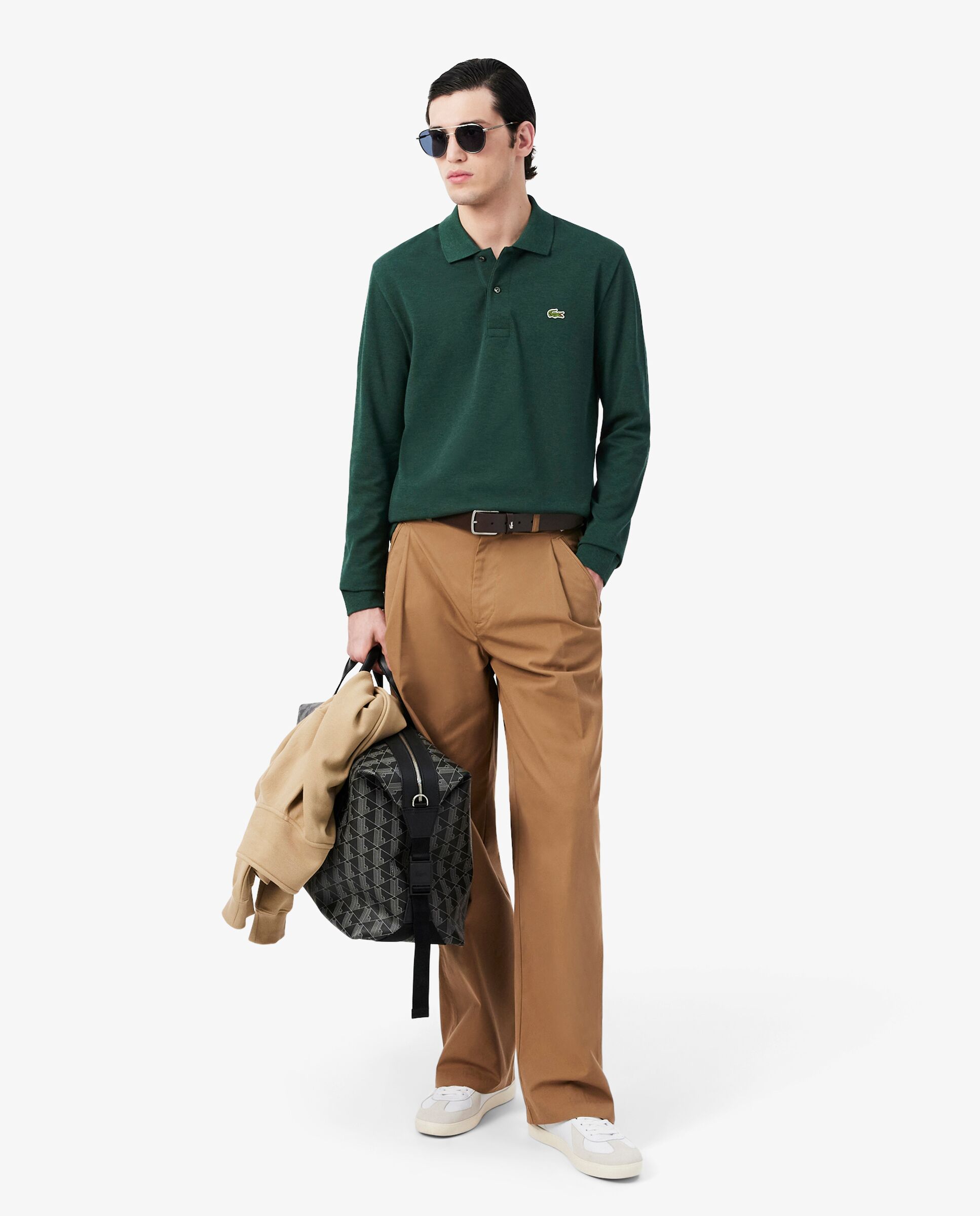 Polo de hombre de corte clásico de manga larga - Lacoste - Verde oscuro Verde oscuro-4