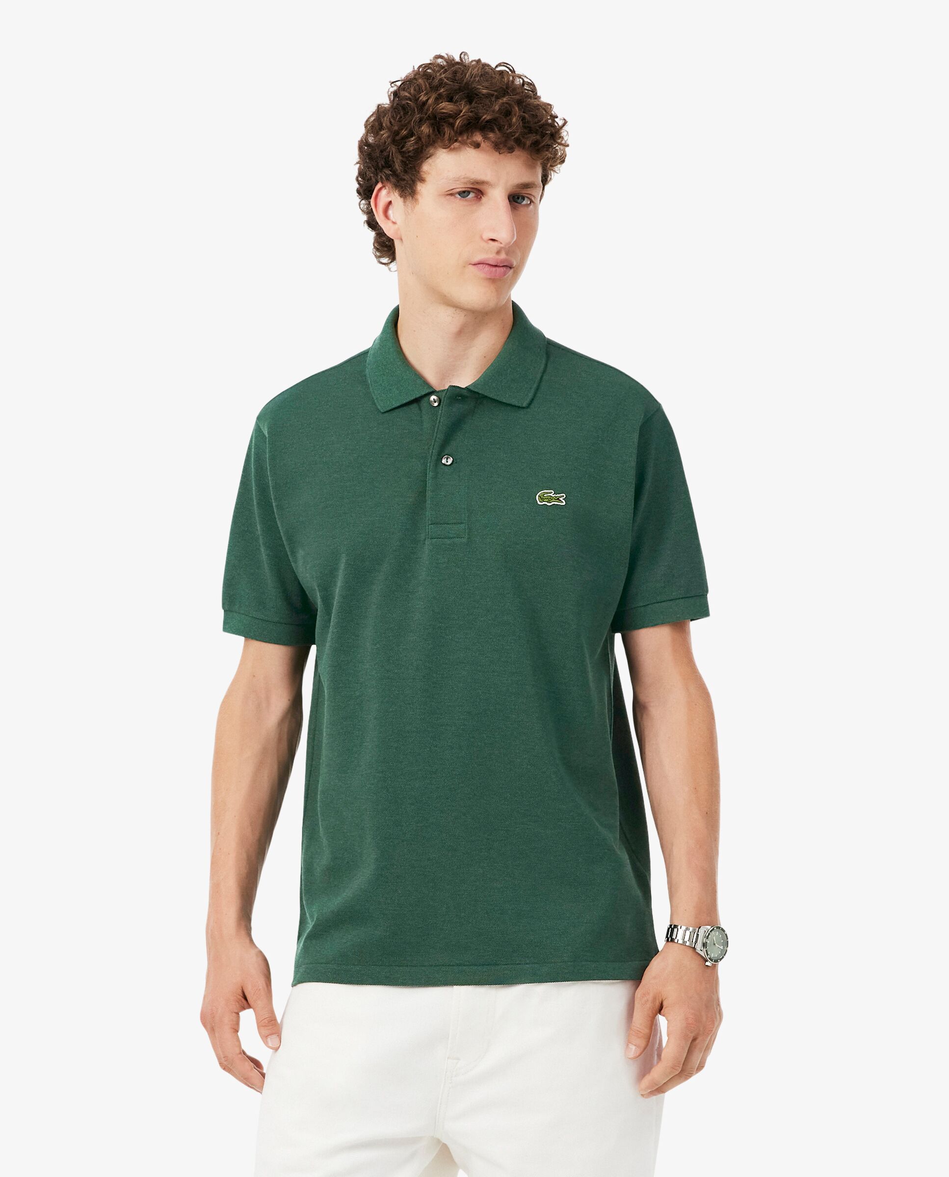 Polo de hombre jaspeado de corte clásico - Lacoste - Verde oscuro Verde oscuro-1
