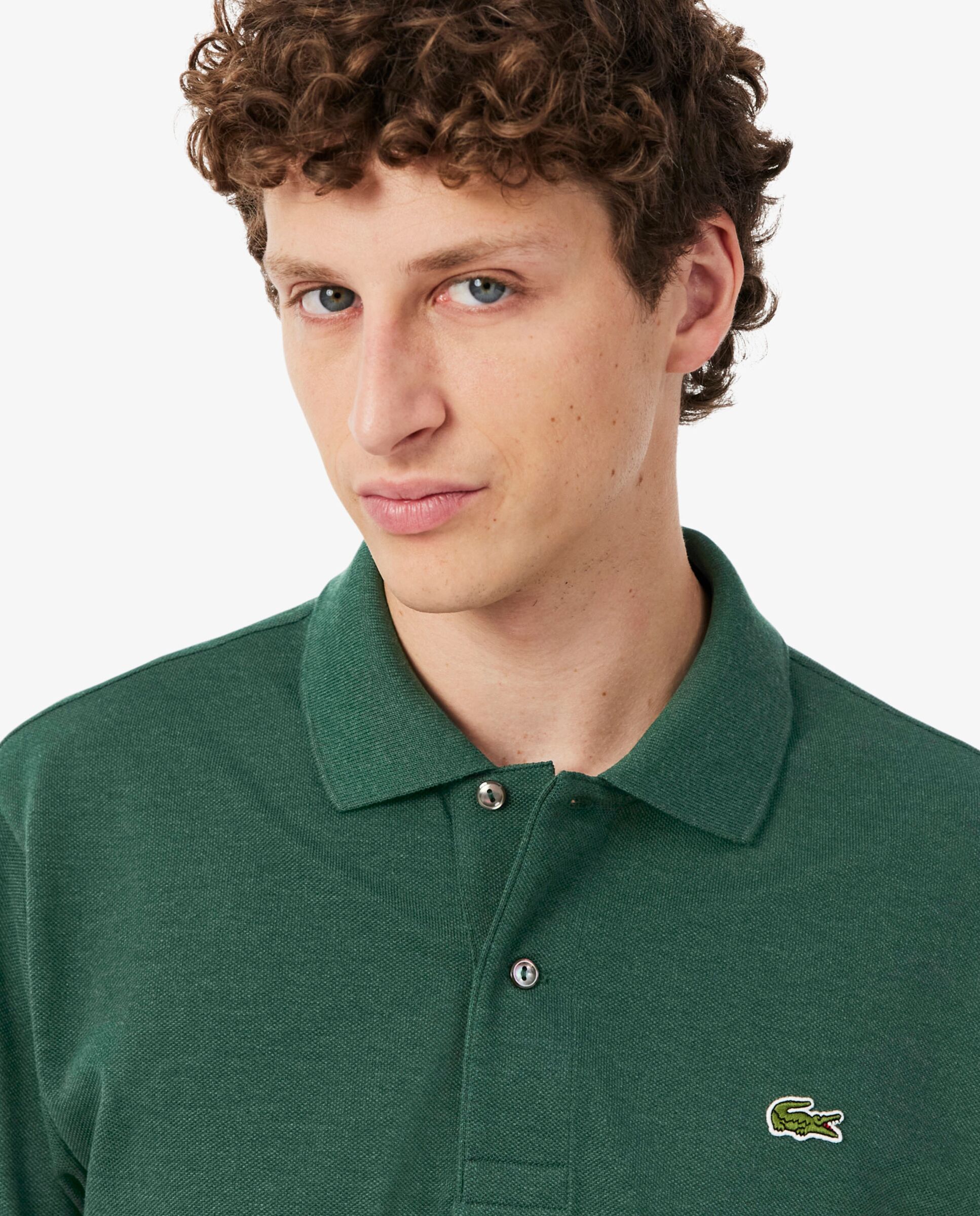 Polo de hombre jaspeado de corte clásico - Lacoste - Verde oscuro Verde oscuro-3