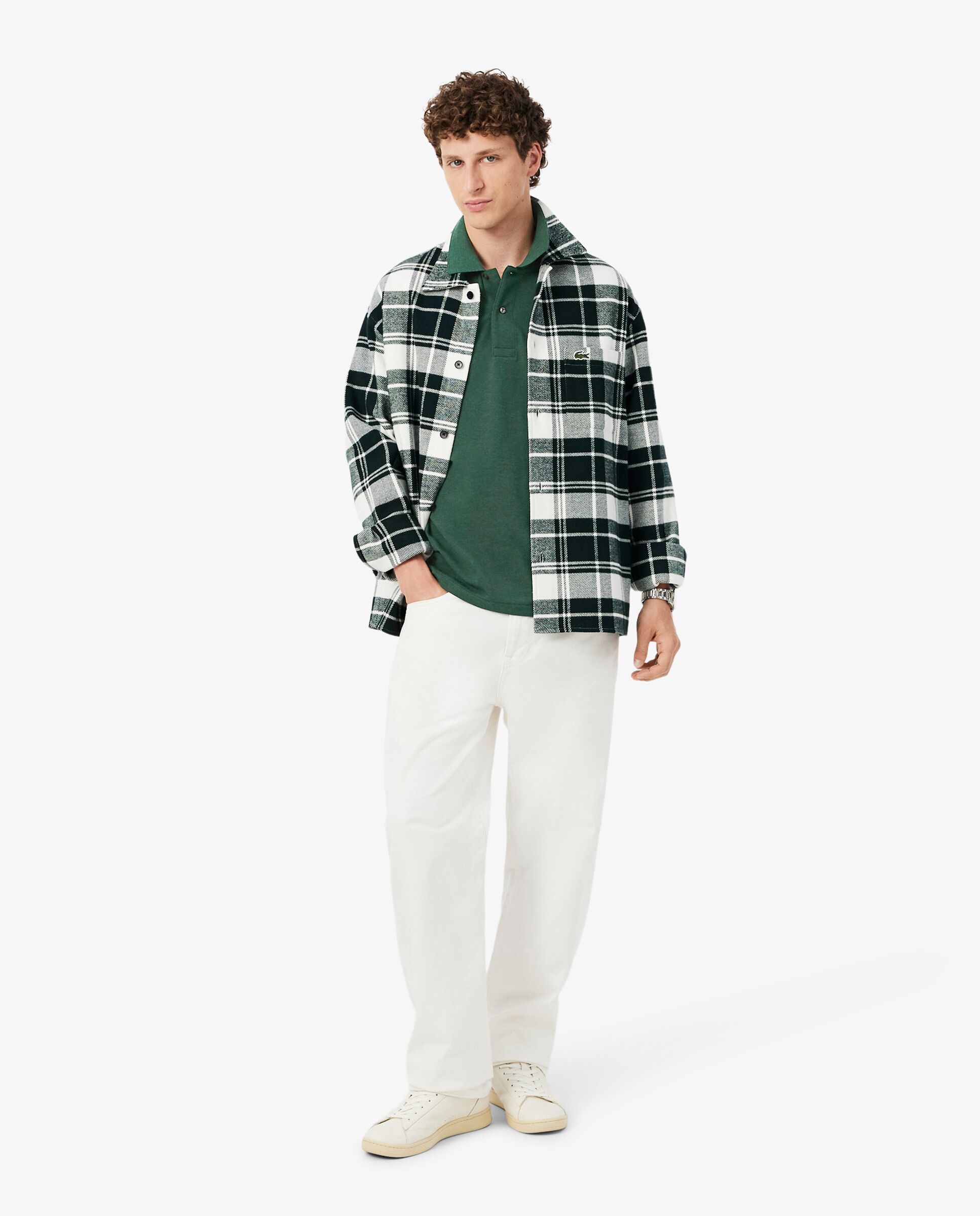 Polo de hombre jaspeado de corte clásico - Lacoste - Verde oscuro Verde oscuro-4