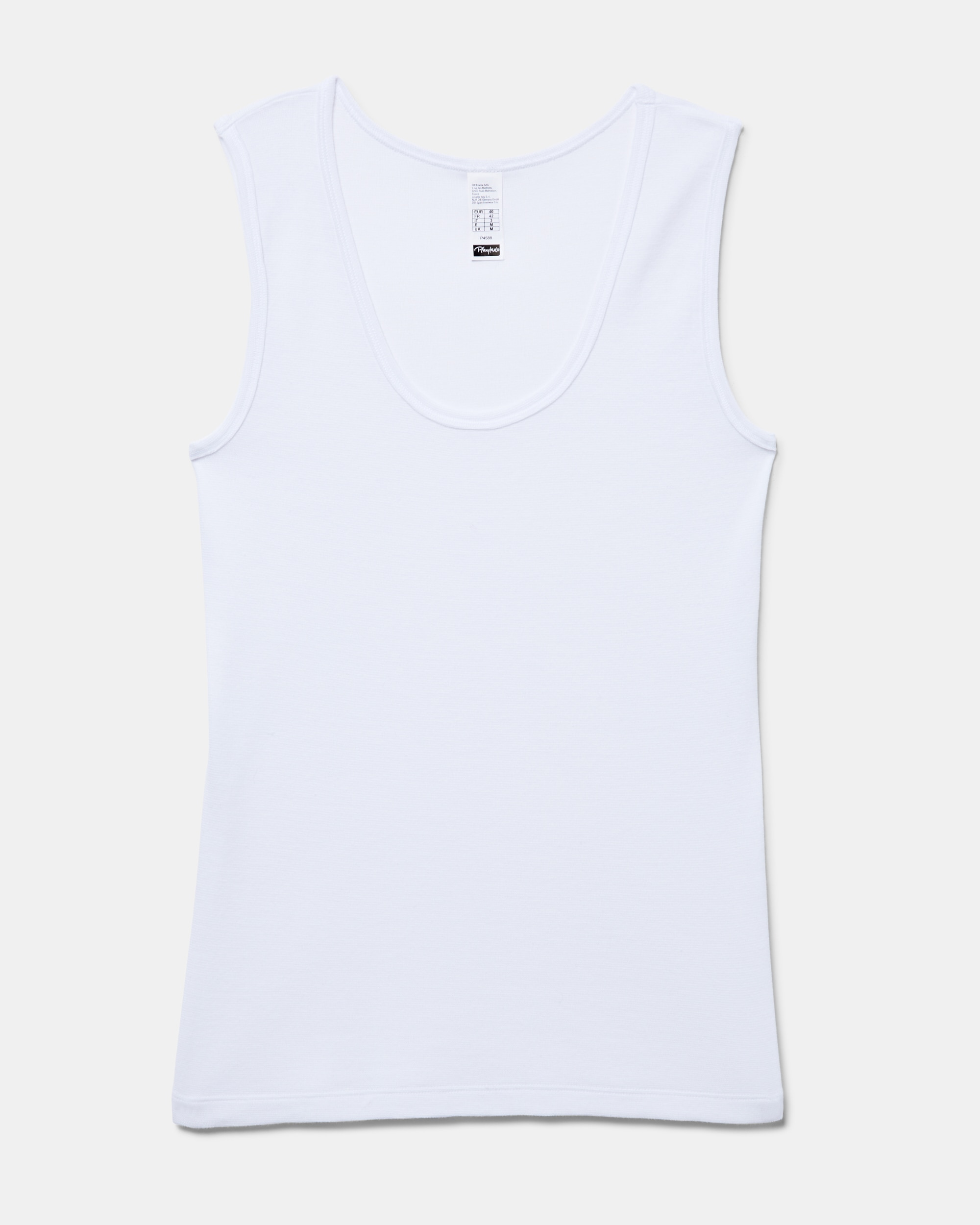 Camiseta interior de mujer de tirantes anchos sin costuras laterales - Playtex - Blanco Blanco-4