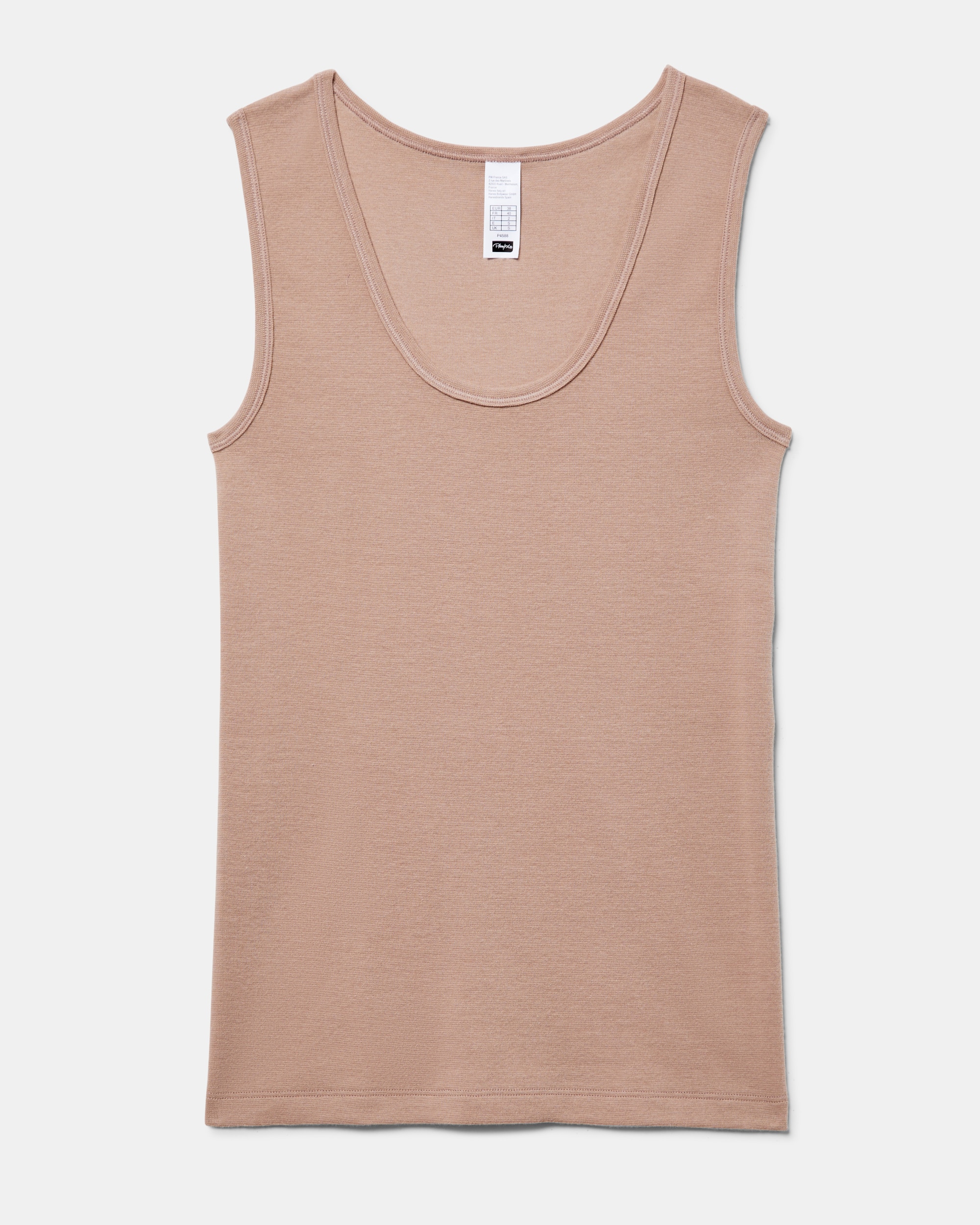 Camiseta interior de mujer de tirantes anchos sin costuras laterales - Playtex - Natural Natural-4