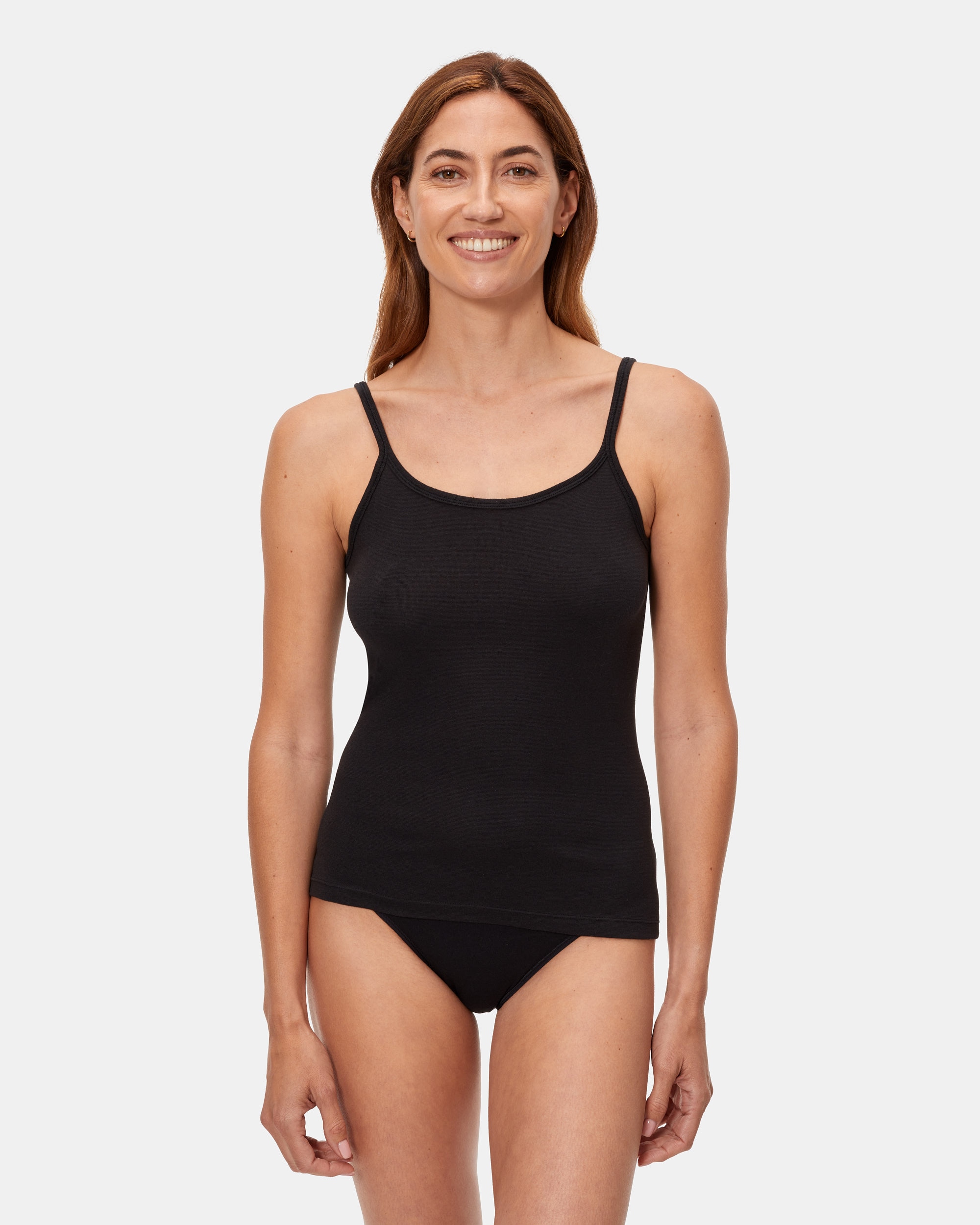 Camiseta interior de mujer de tirantes finos sin costuras laterales - Playtex - Negro Negro-1