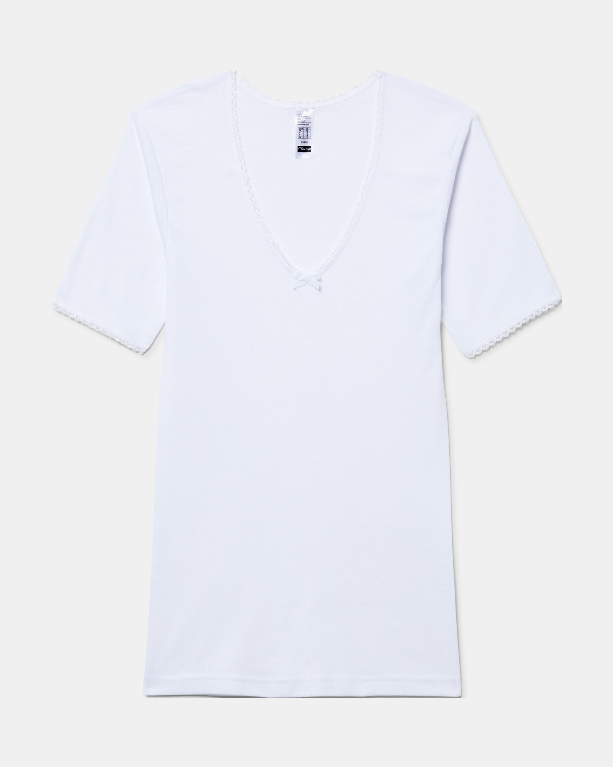 Camiseta térmica de mujer de fibra de invierno de manga corta Blanco Playtex Blanco-4