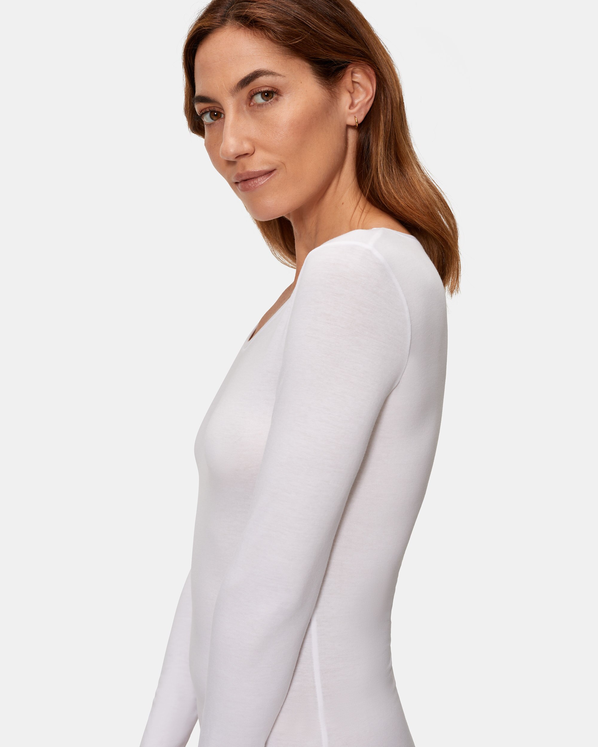 Camiseta térmica de mujer de manga larga ultra fina termaltech - Playtex - Blanco Blanco-3