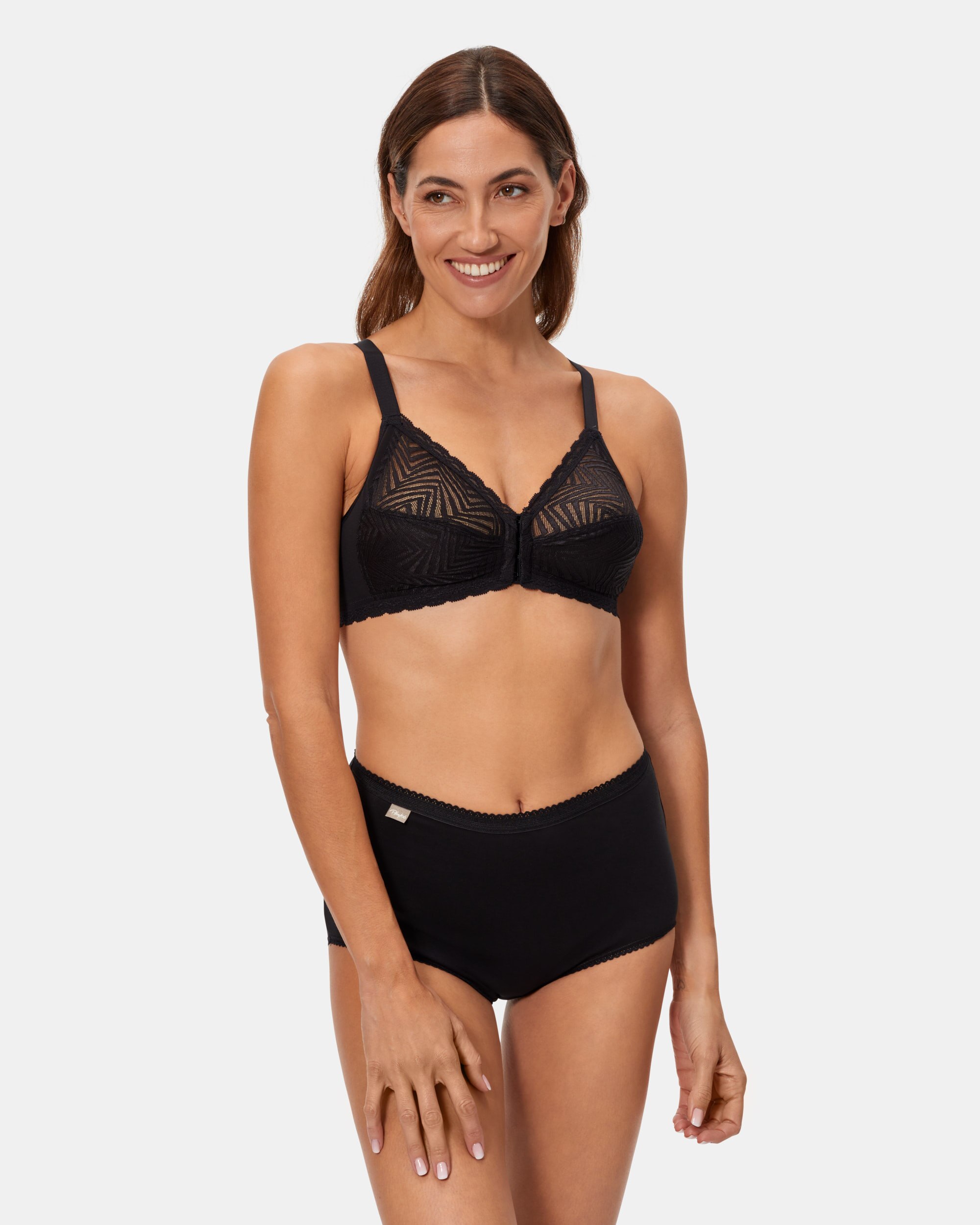 Sujetador sin aros de encaje con apertura frontal - Playtex - Negro Negro-3