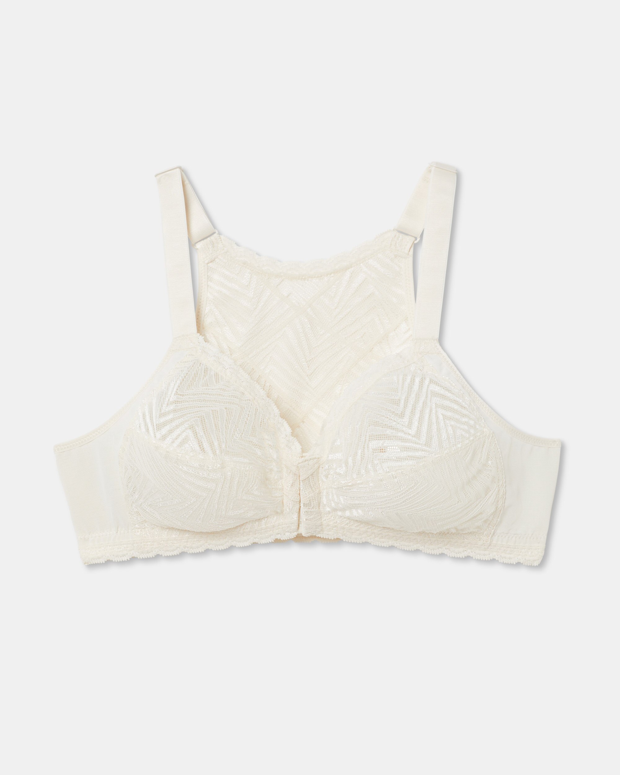 Sujetador sin aros de encaje con apertura frontal - Playtex - Blanco Blanco-5