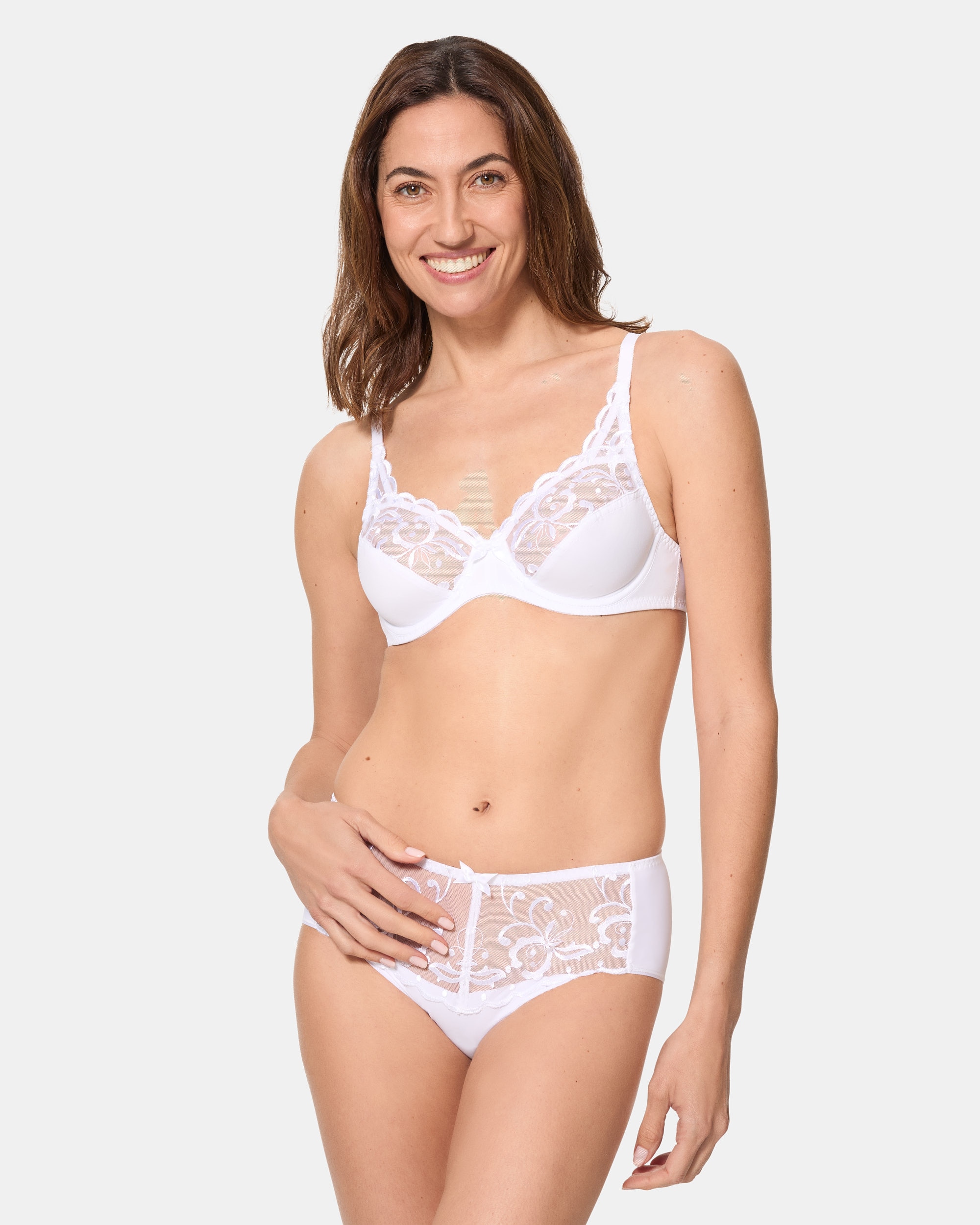 Sujetador con aros de microfibra y bordados - Playtex - Blanco Blanco-3