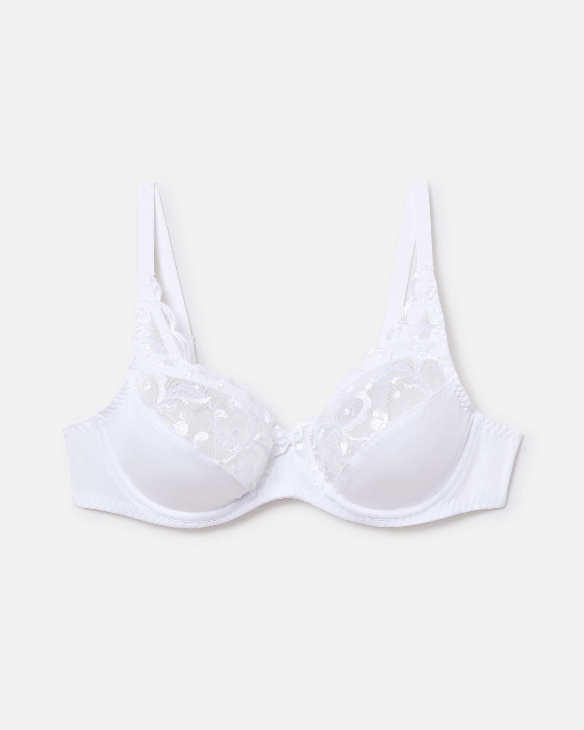 Sujetador con aros de microfibra y bordados - Playtex - Blanco Blanco-4