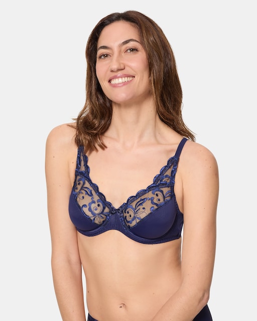 Imagen 0 de Sujetador con aros de microfibra y bordados