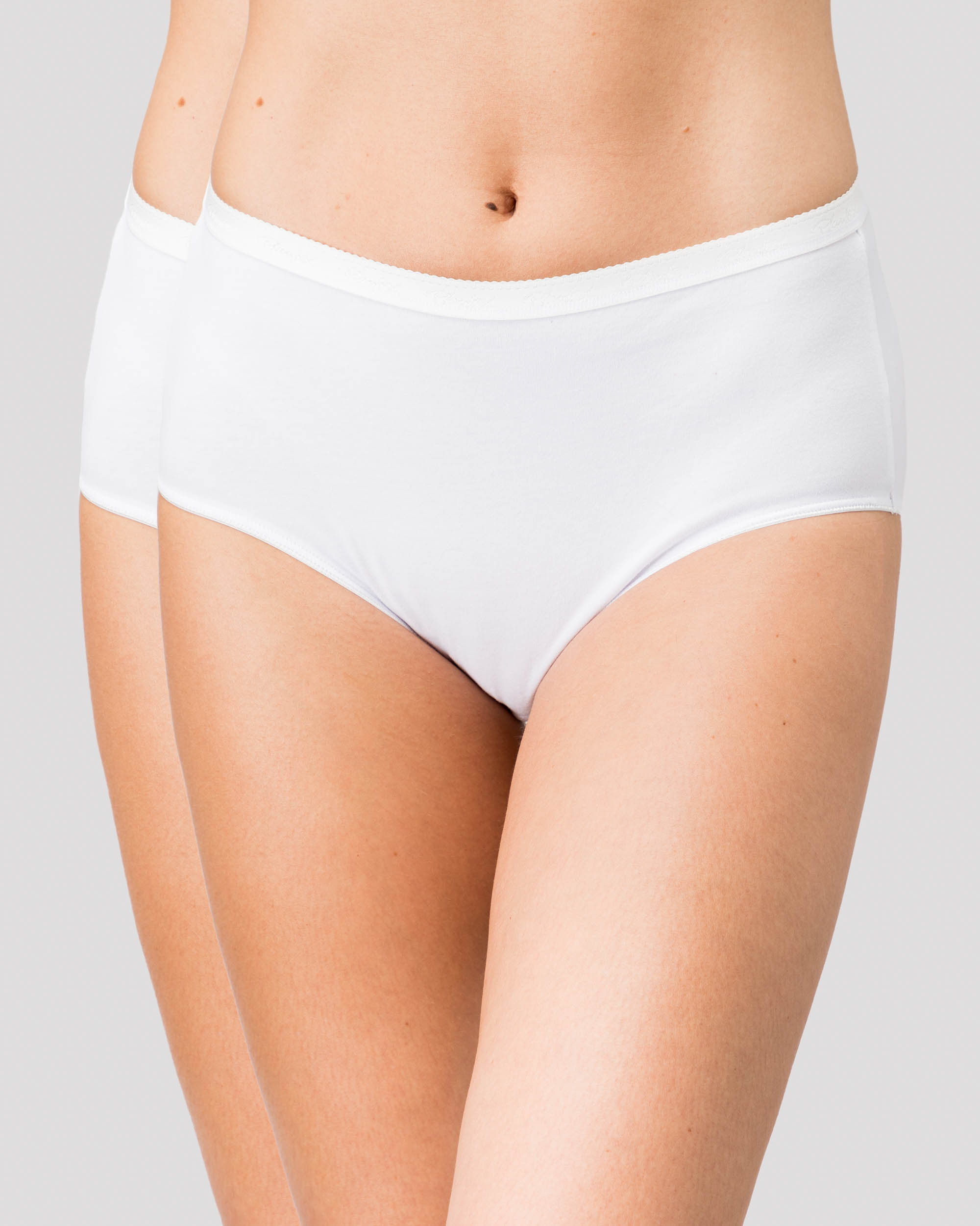 Pack de dos bragas clásicas de algodón orgánico - Playtex - Blanco Blanco-3