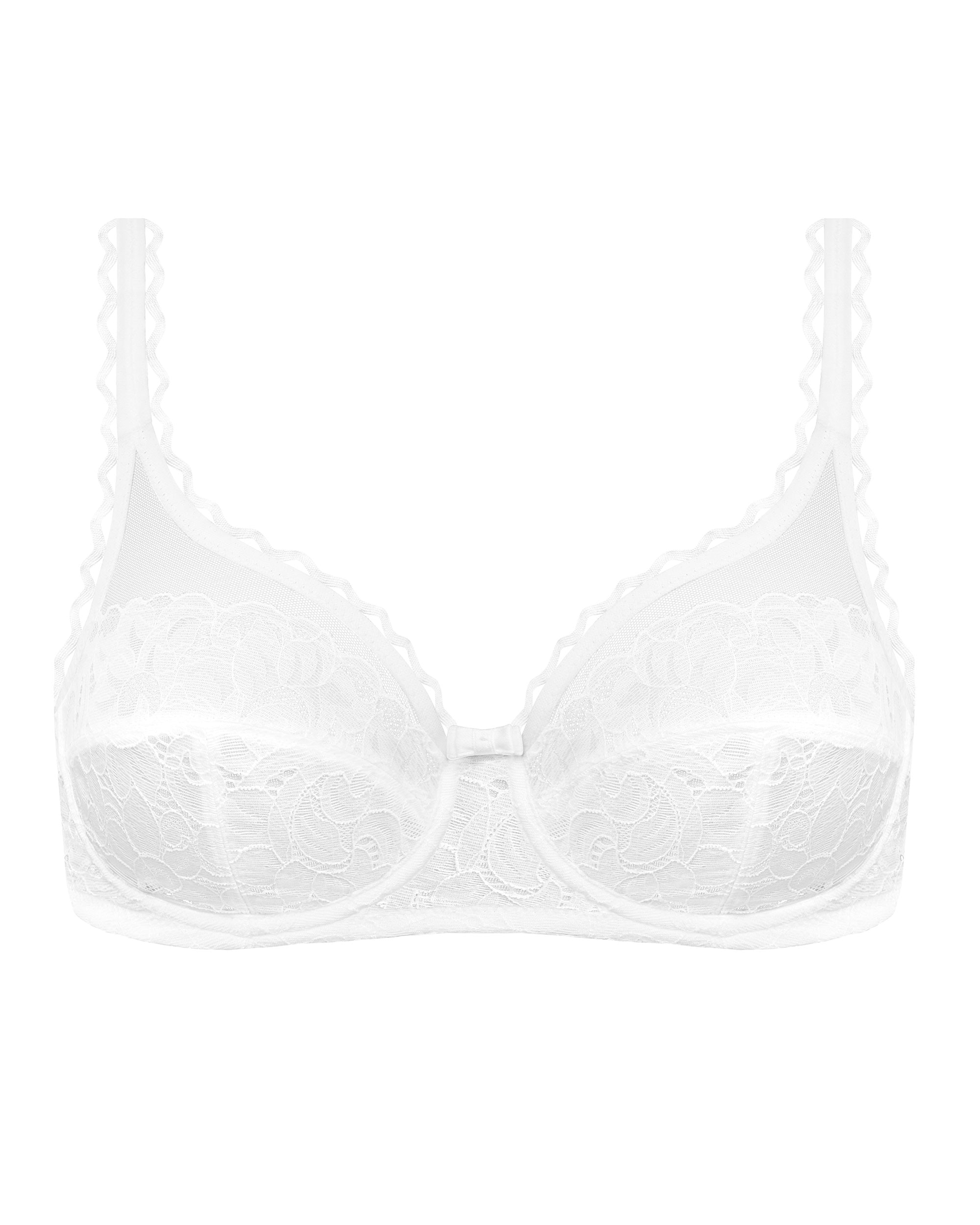 Sujetador con aro de encaje reciclado y tul - Playtex - Blanco Blanco-3