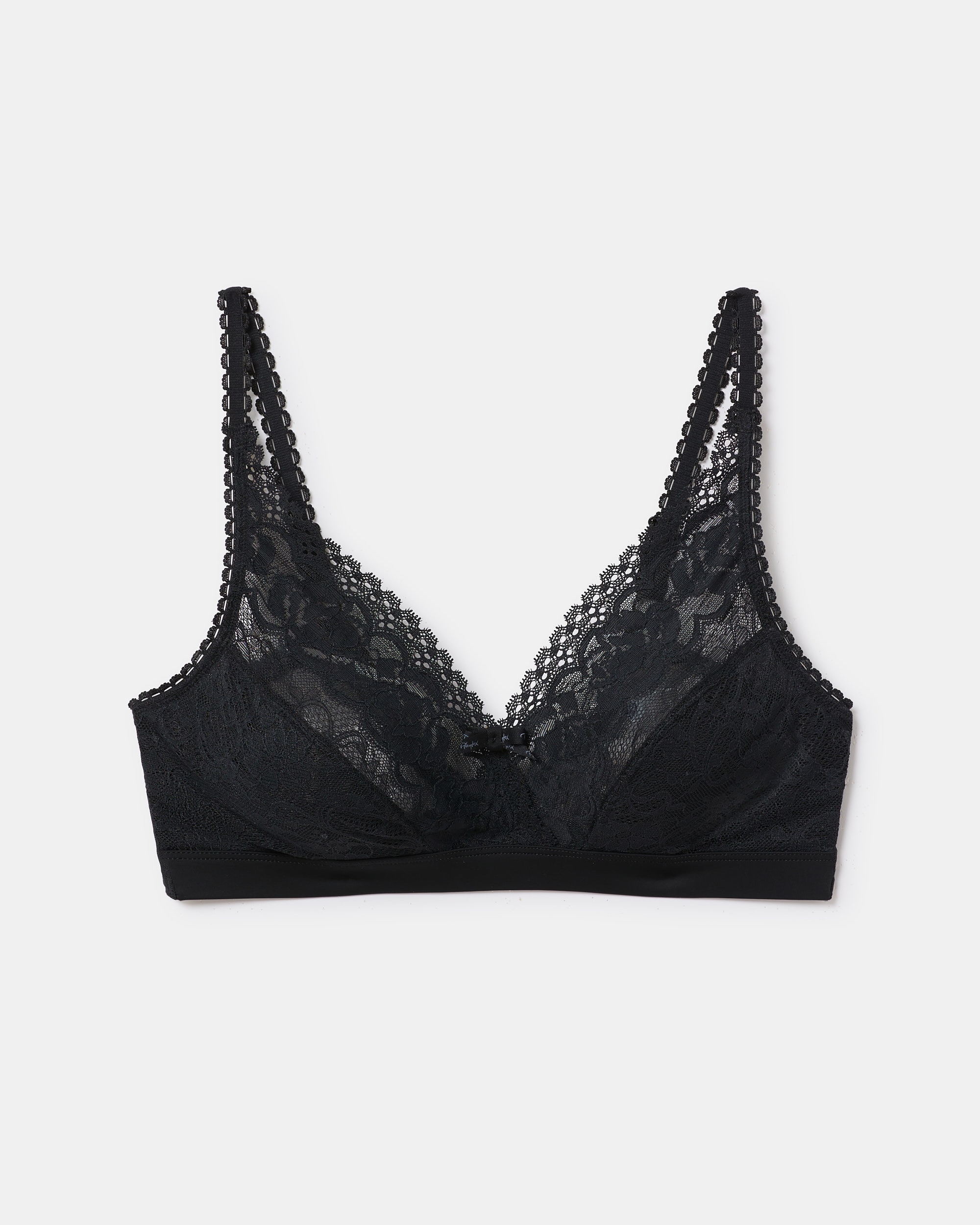 Sujetador sin aros de encaje reciclado floral - Playtex - Negro Negro-4